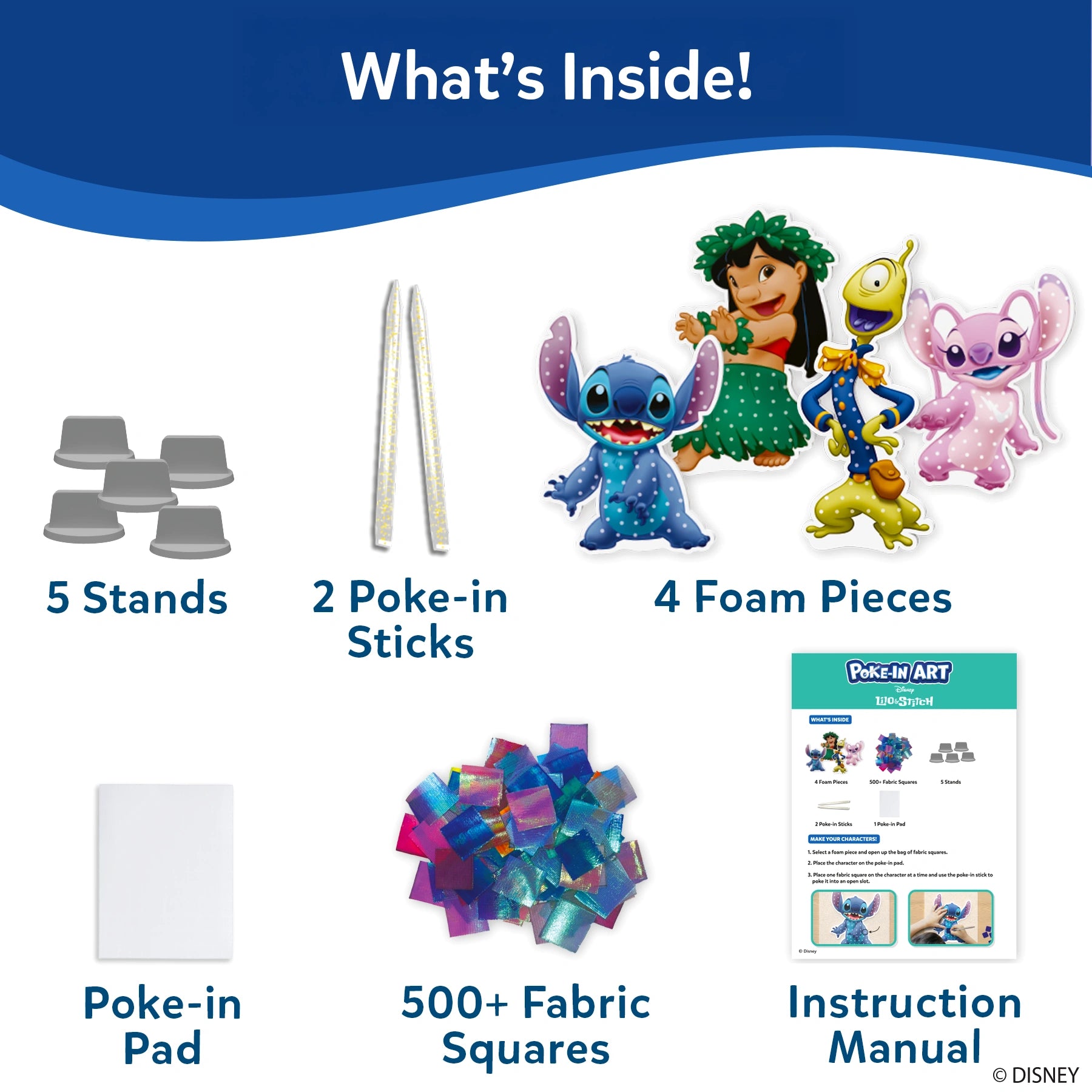 Skillmatics Poke-in Art Lilo Stitch kit mosaico stoffa