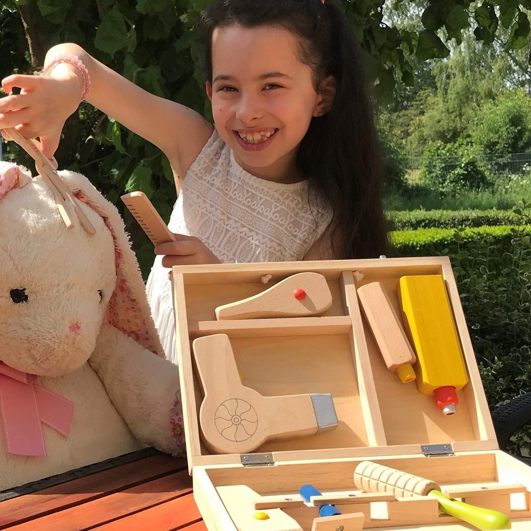 smallfoot 5845 valigetta parrucchiere legno 9 accessori