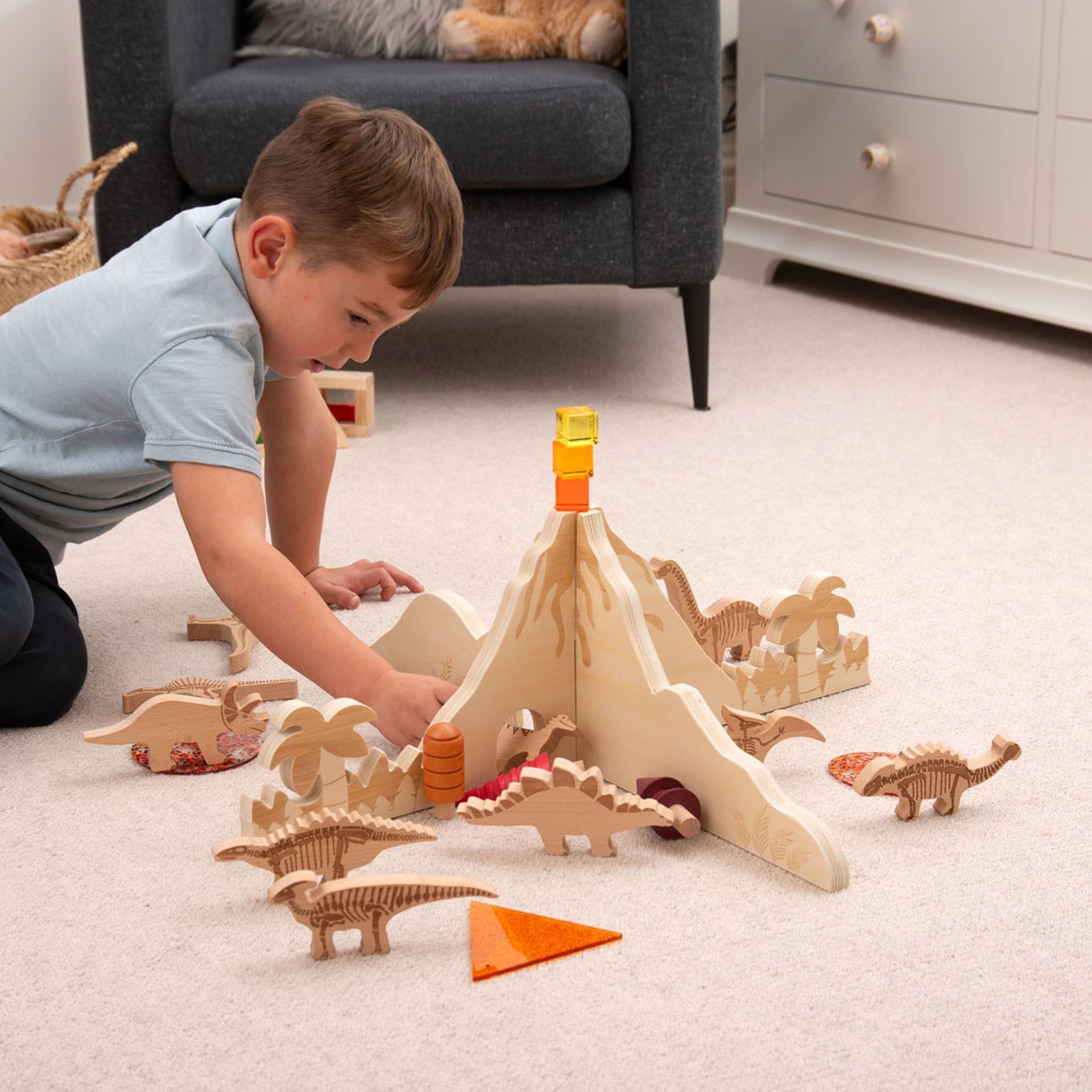 Tickit Jurassic Discovery Dividers scenario dinosauri legno 2 pz