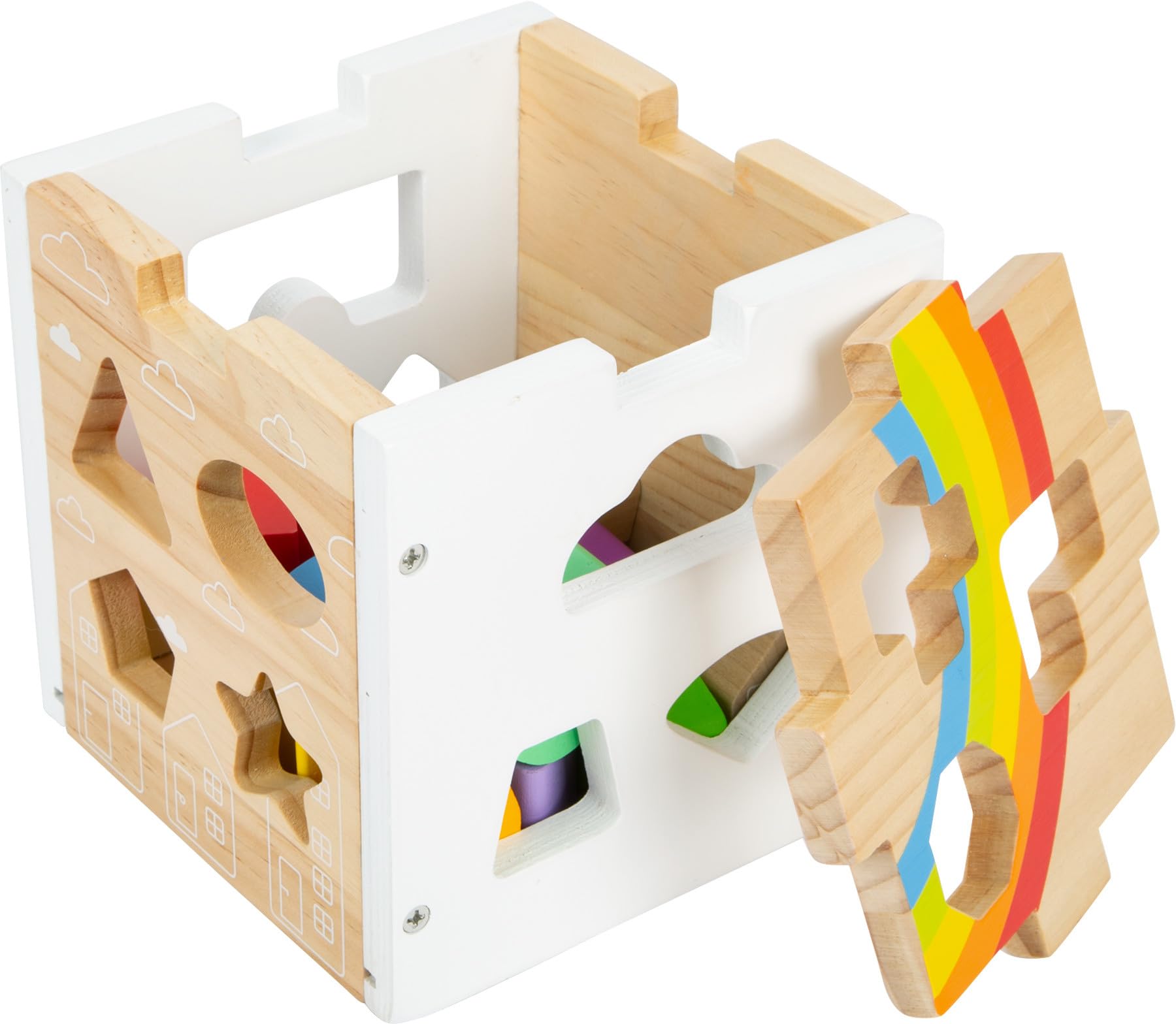 Smallfoot 11777 dado incastro arcobaleno legno 13 pezzi 12 mesi