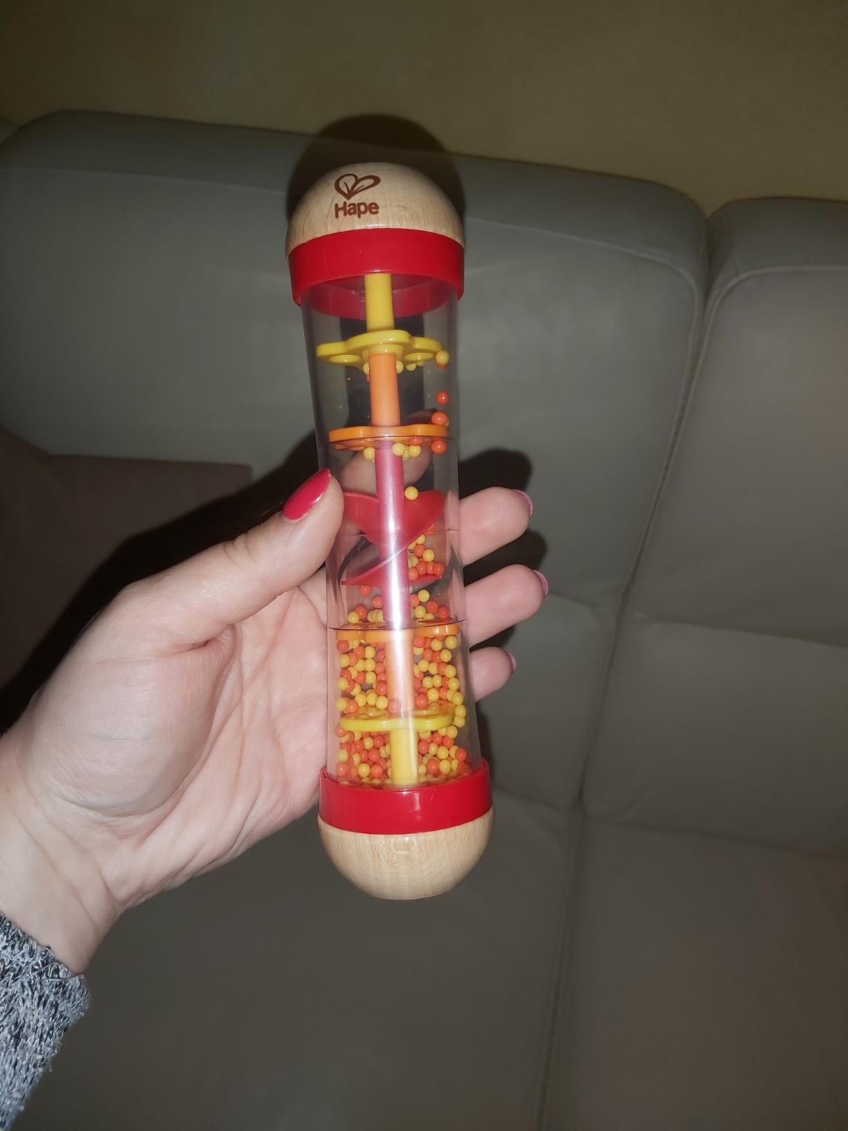 Hape Cascata di Perline bastone della pioggia rosso in legno