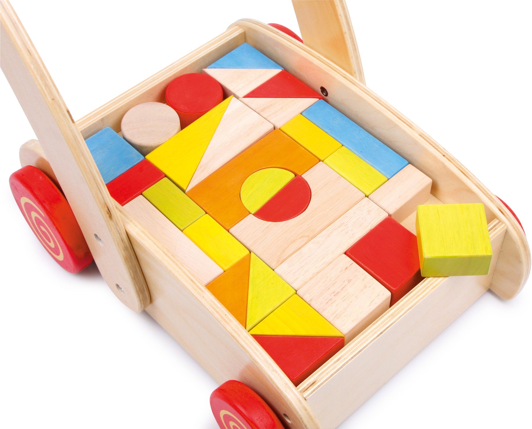 smallfoot 2695 Carrello Primi Passi legno con cubetti colorati