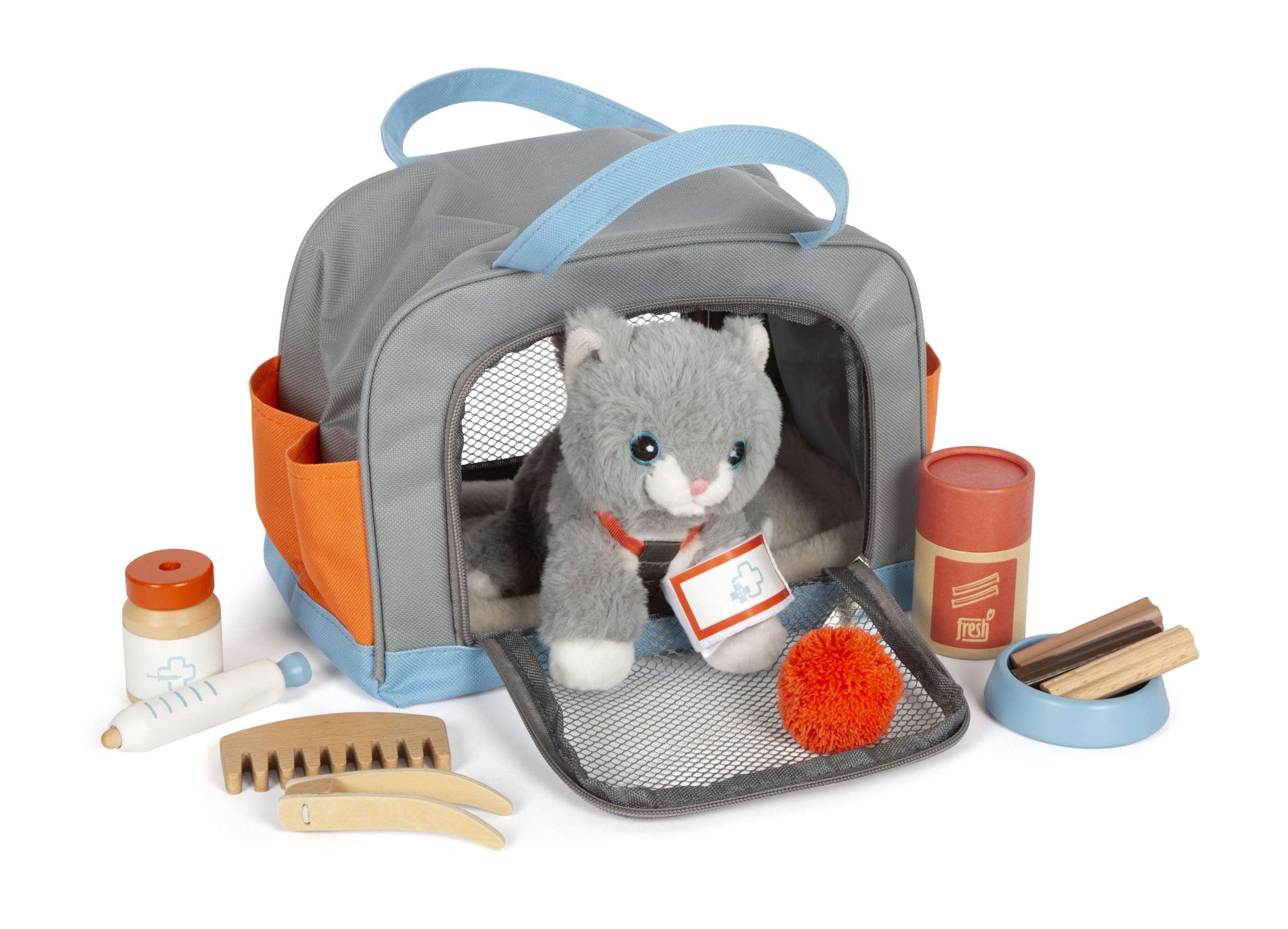 smallfoot 12601 Gatto con Borsa set cura peluche