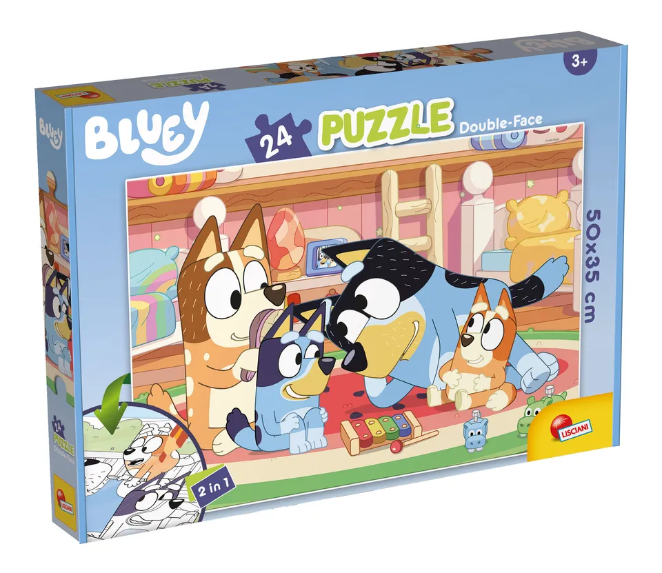 Lisciani Bluey Plus 24 puzzle double-face da colorare