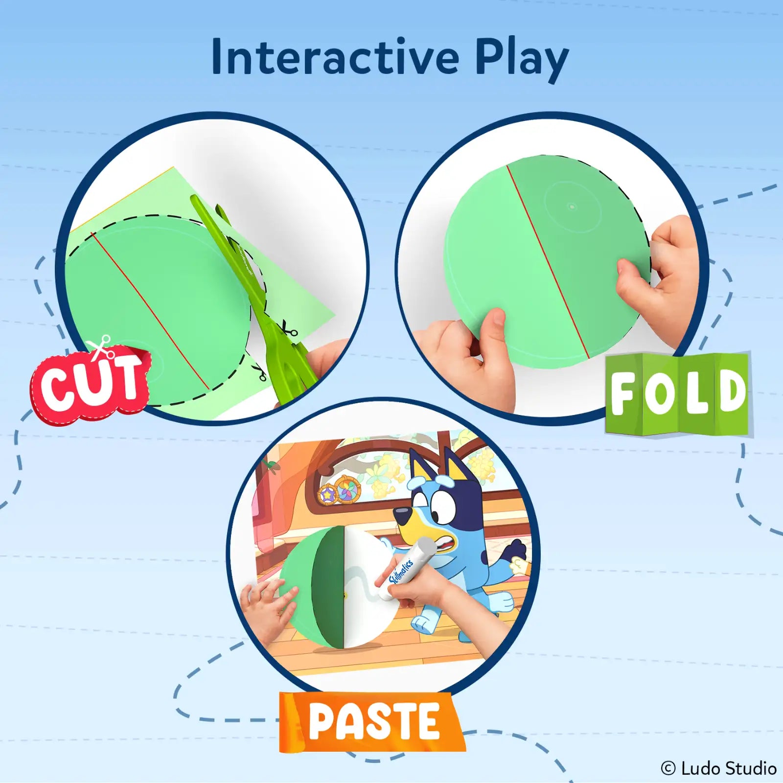 Skillmatics Snip Snip Bluey kit ritaglio 25 attività 3-7 anni