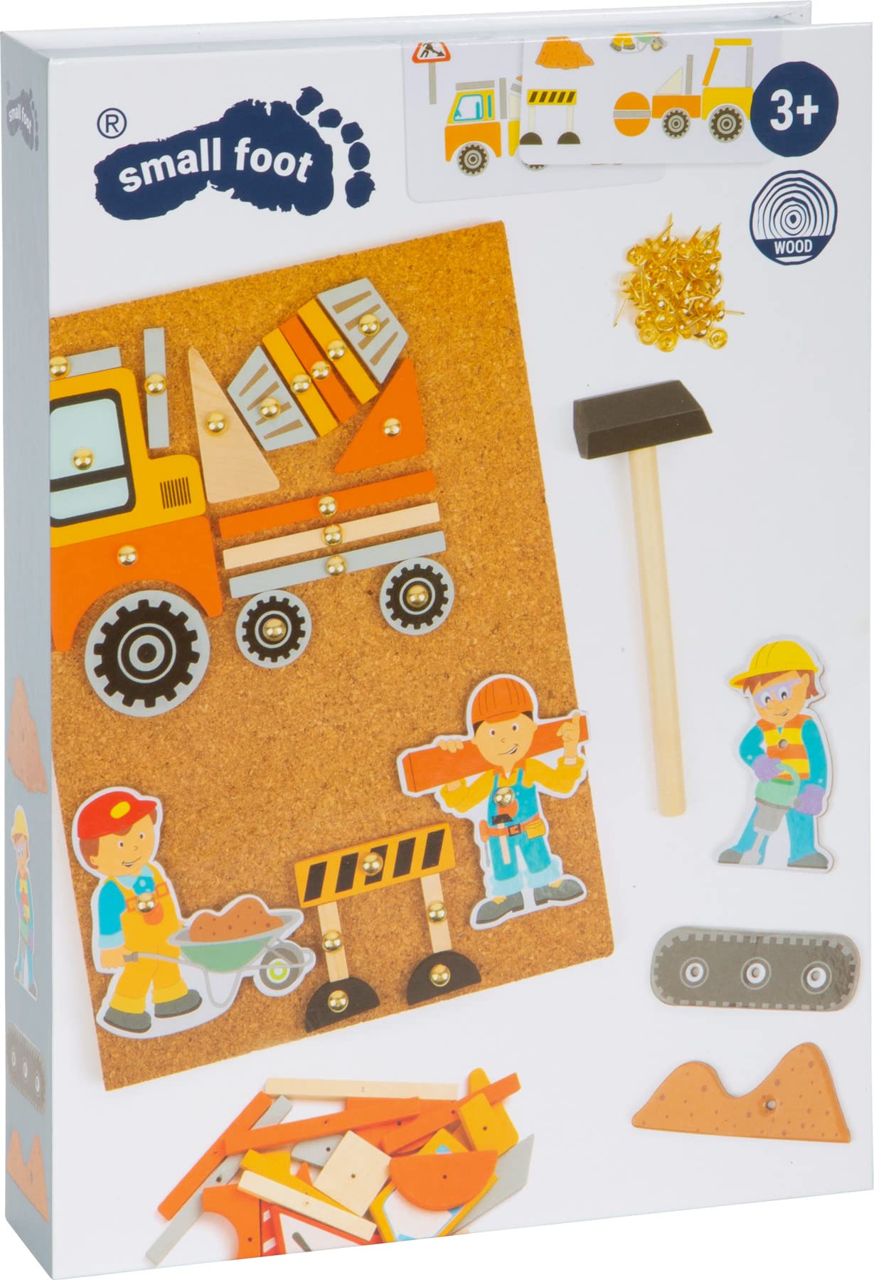smallfoot 11573 Gioco Martelletto Legno Sughero Cantiere
