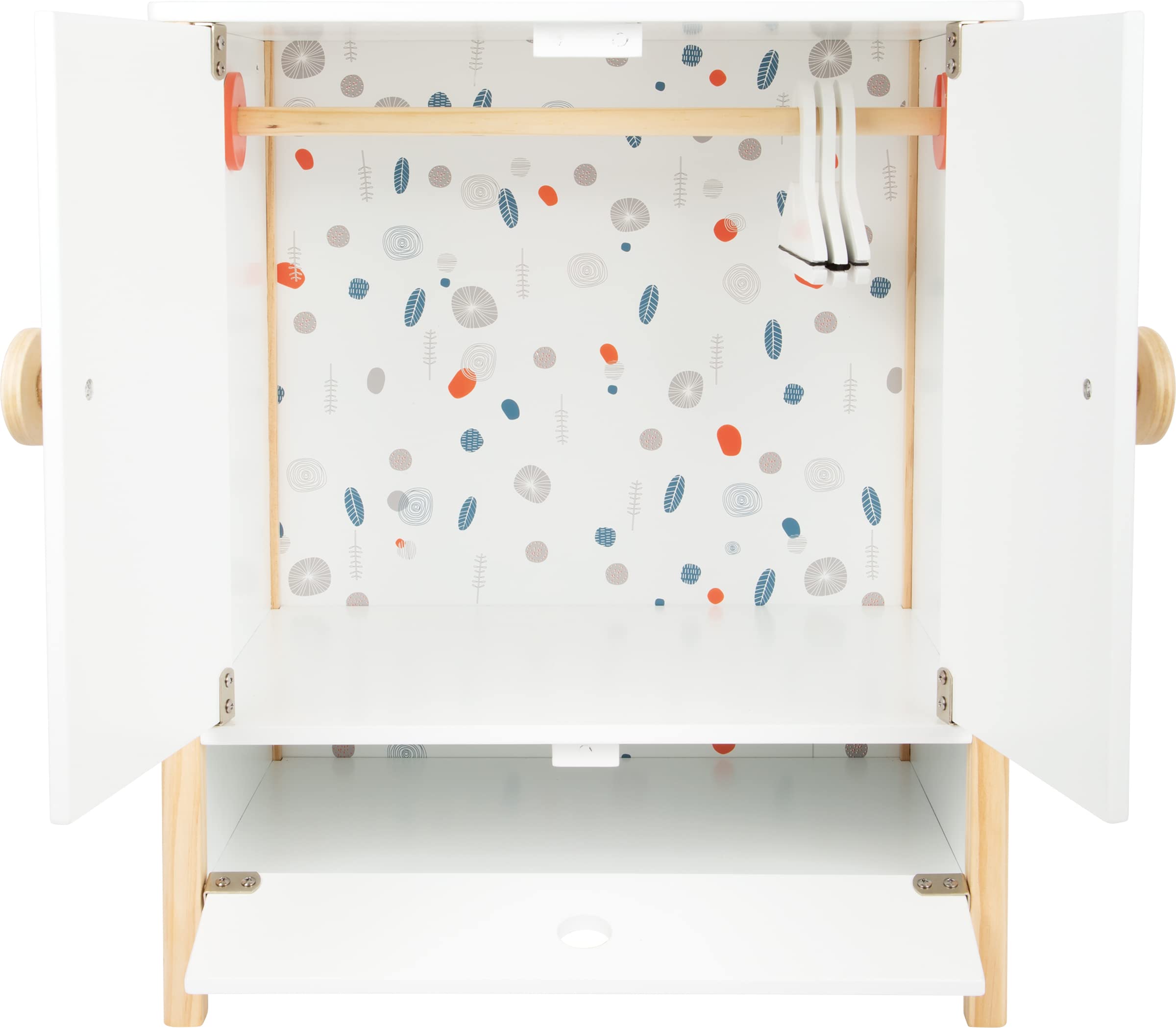 smallfoot Little Button Armadio Bambole Legno con Grucce e Cassetto