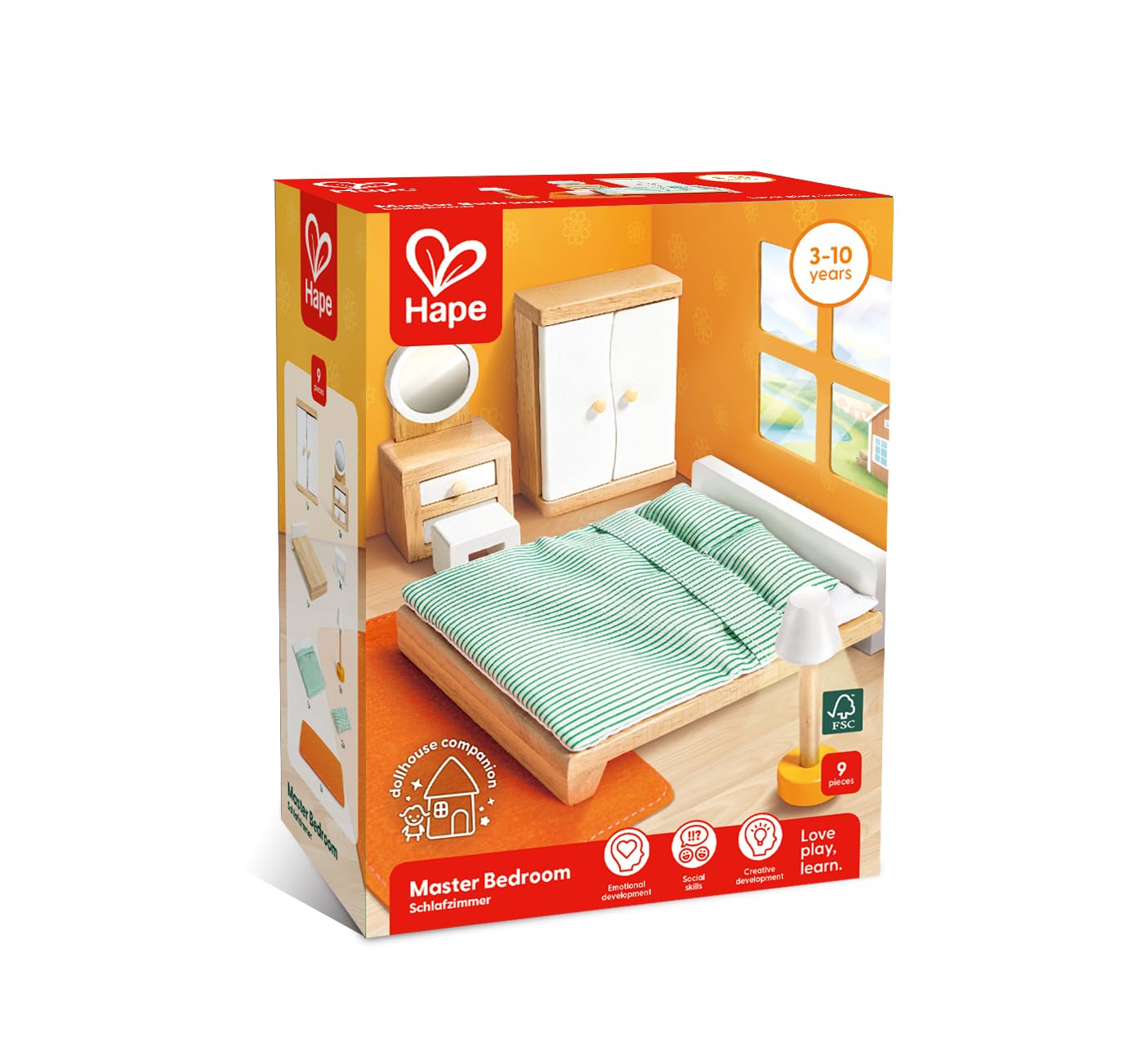 Hape Camera Matrimoniale Mobili Casa Bambole in Legno