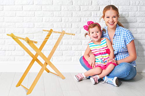 smallfoot 7252 stendibiancheria bambole legno 6 fili