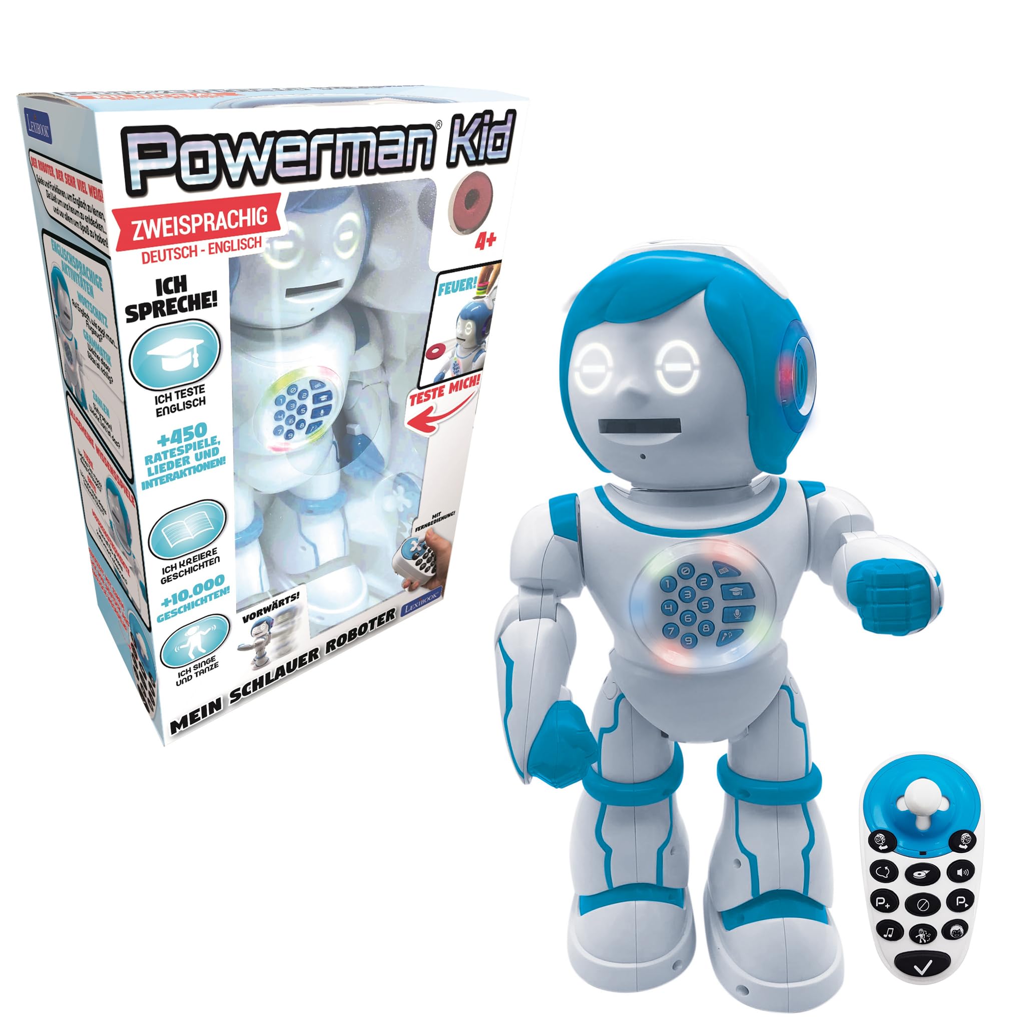 Lexibook Powerman Kid ROB90DE robot giocattolo bilingue dischi