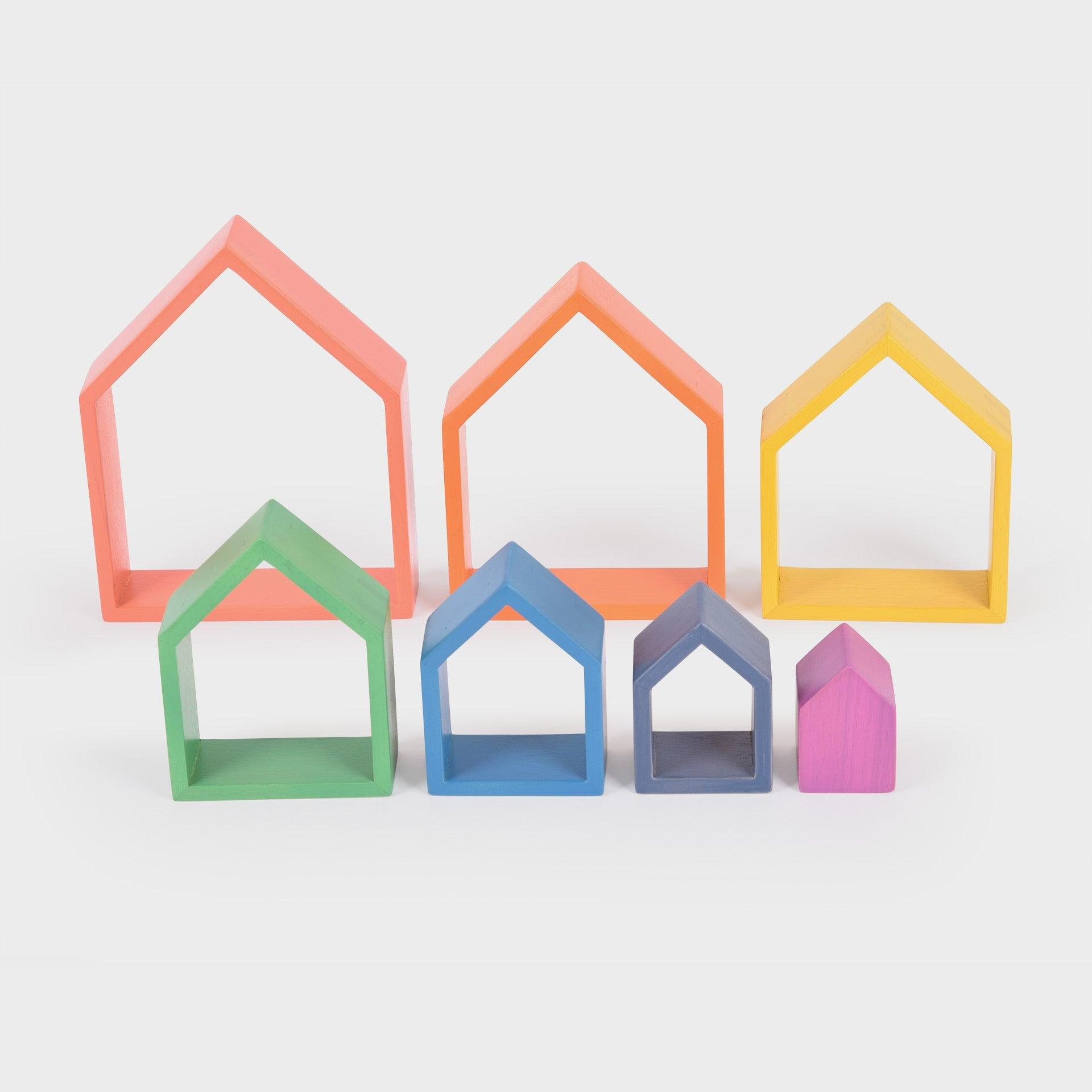 Tickit Rainbow Architect Houses casette legno 7 pezzi