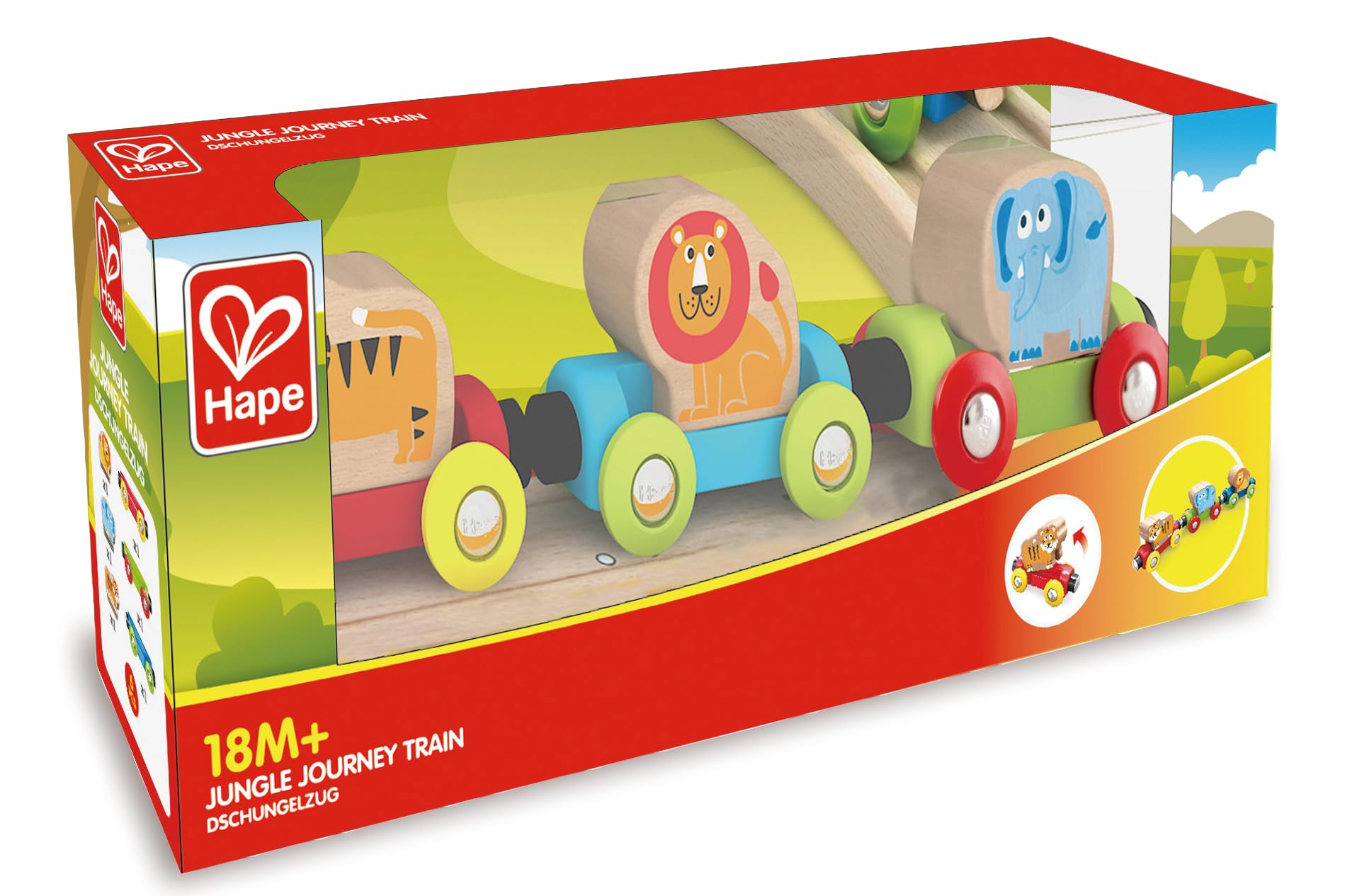 Hape Treno Viaggio Giungla trenino legno con animali