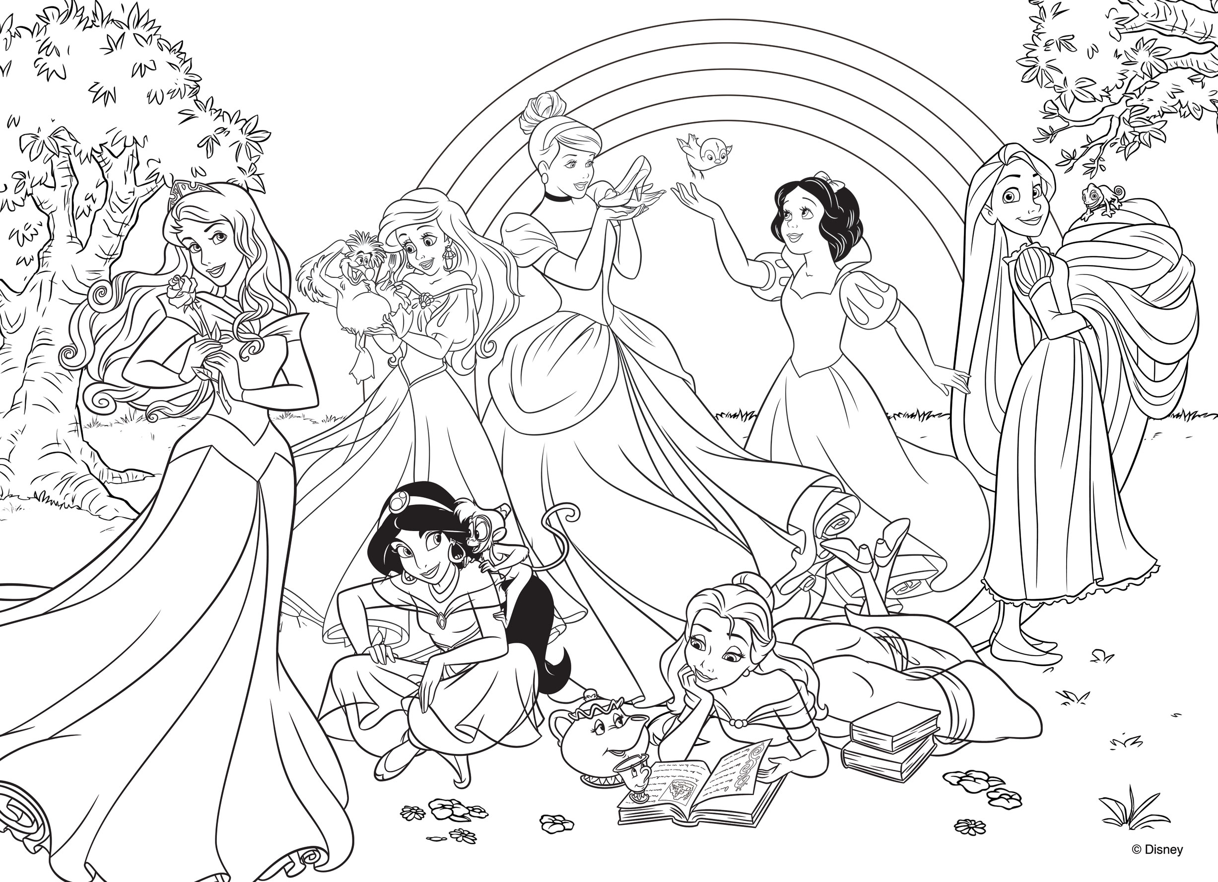 Disney DF Plus 24 Princess puzzle bambini colorabile
