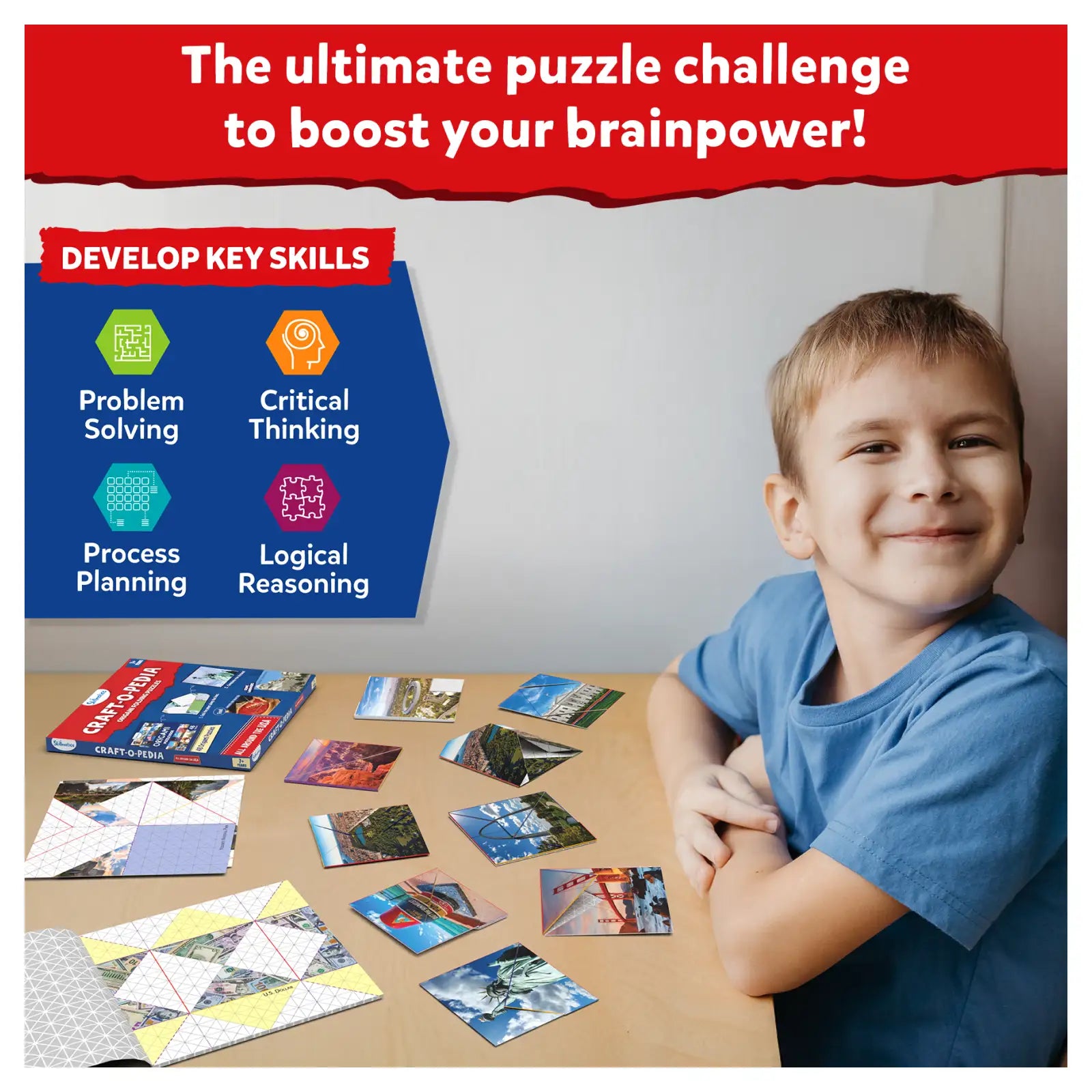 Skillmatics Craft-O-Pedia USA libro origami 48 puzzle 7+