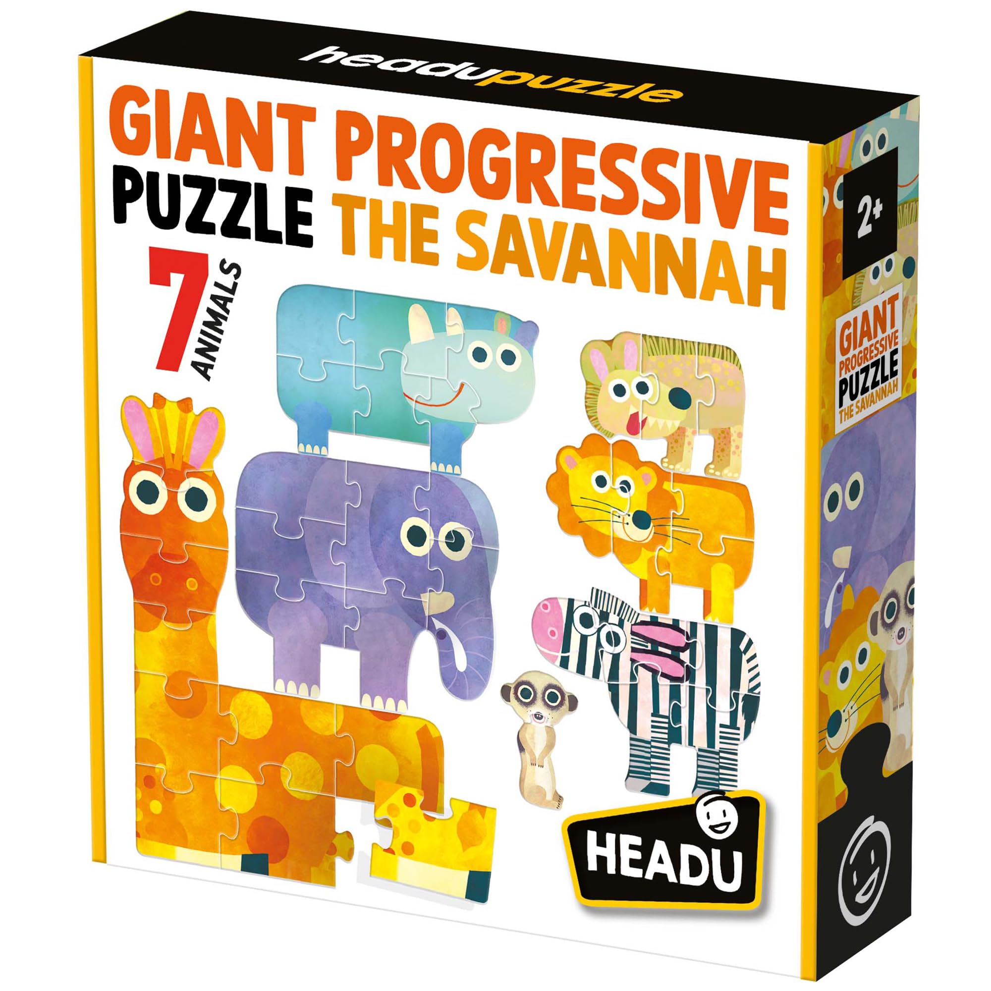 Headu Giant Progressive Savannah puzzle 7 livelli 2+ anni