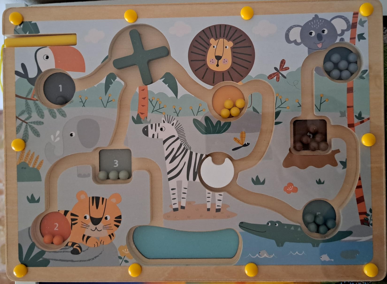 smallfoot Safari labirinto magnetico in legno con penna