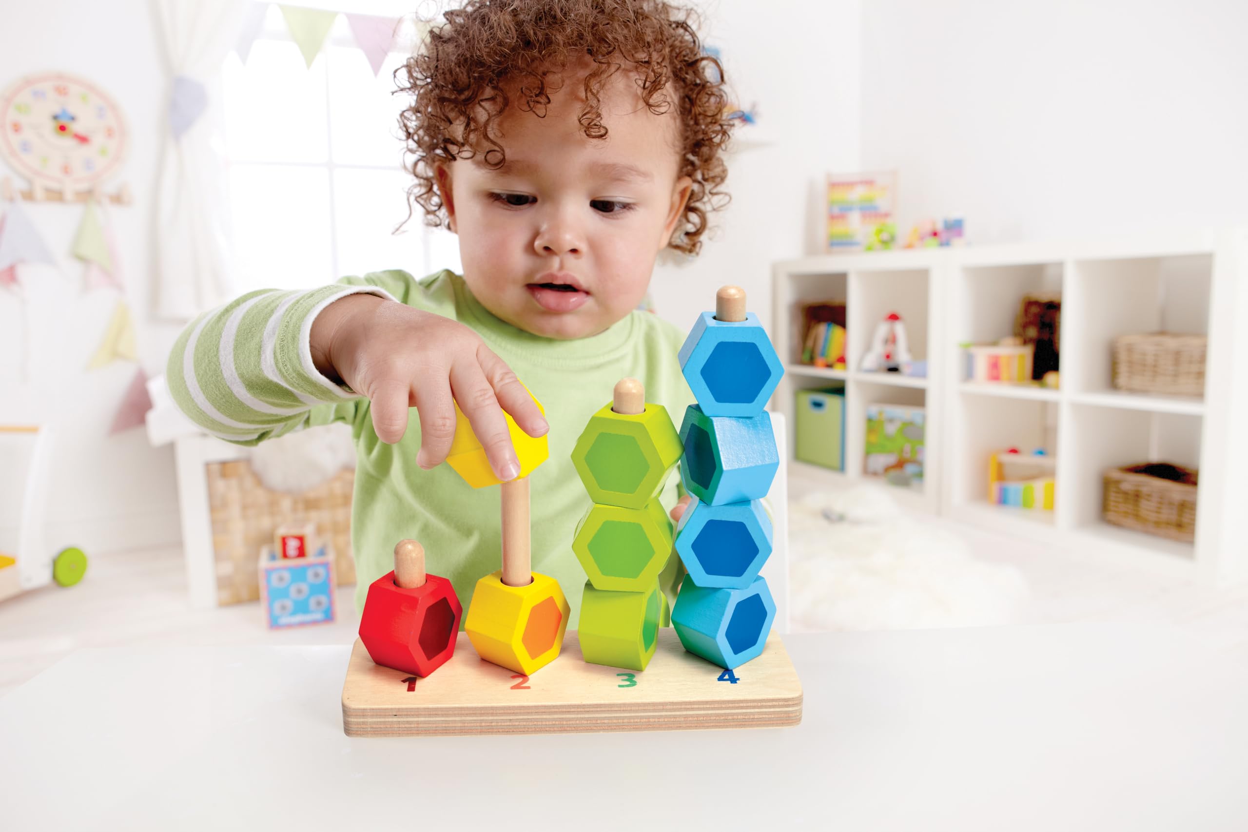 Hape E0504 pallottoliere in legno torri impilabili bambini