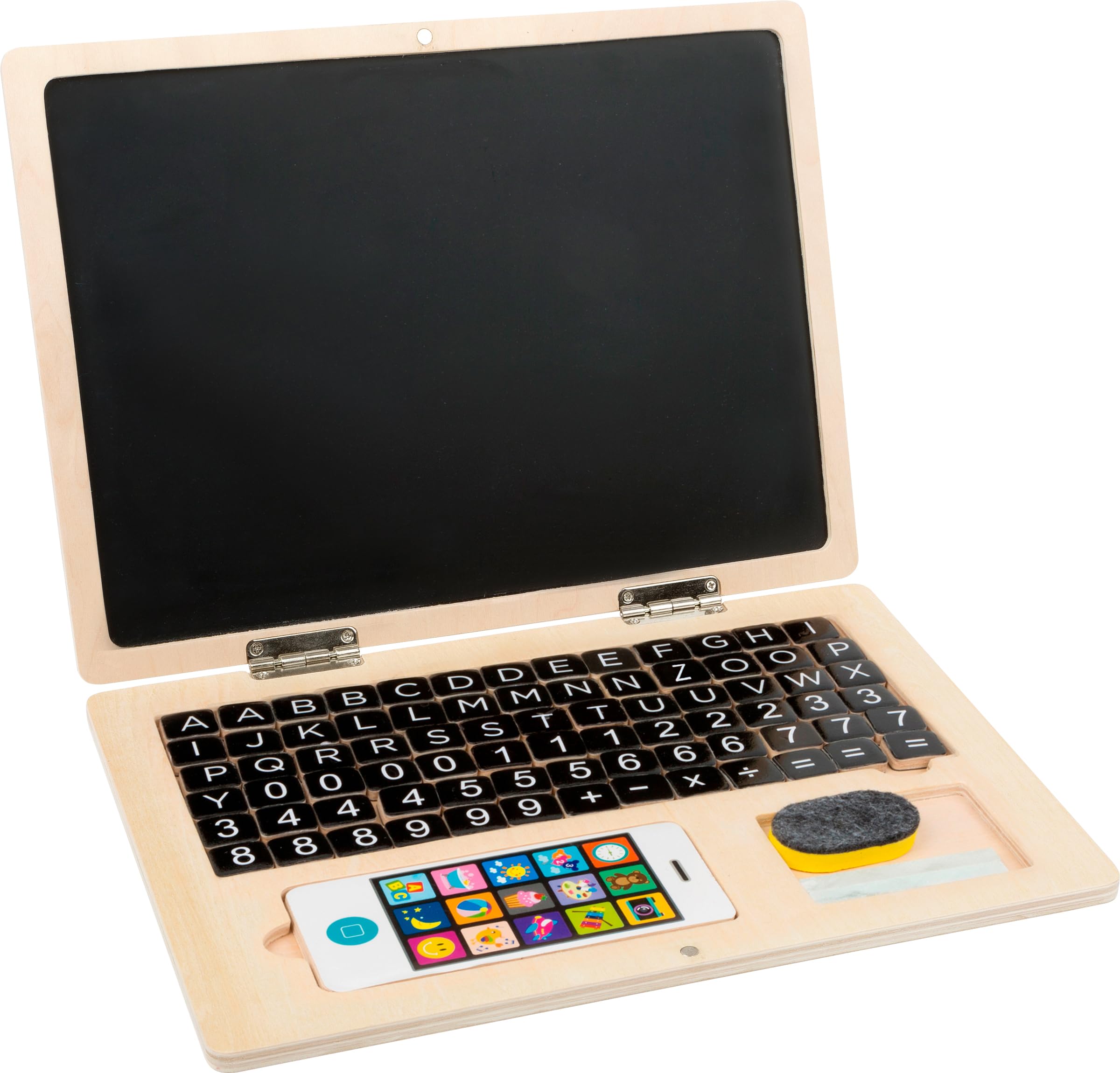 Small Foot 11193 Laptop Legno Bambini con Lavagna Magnetica