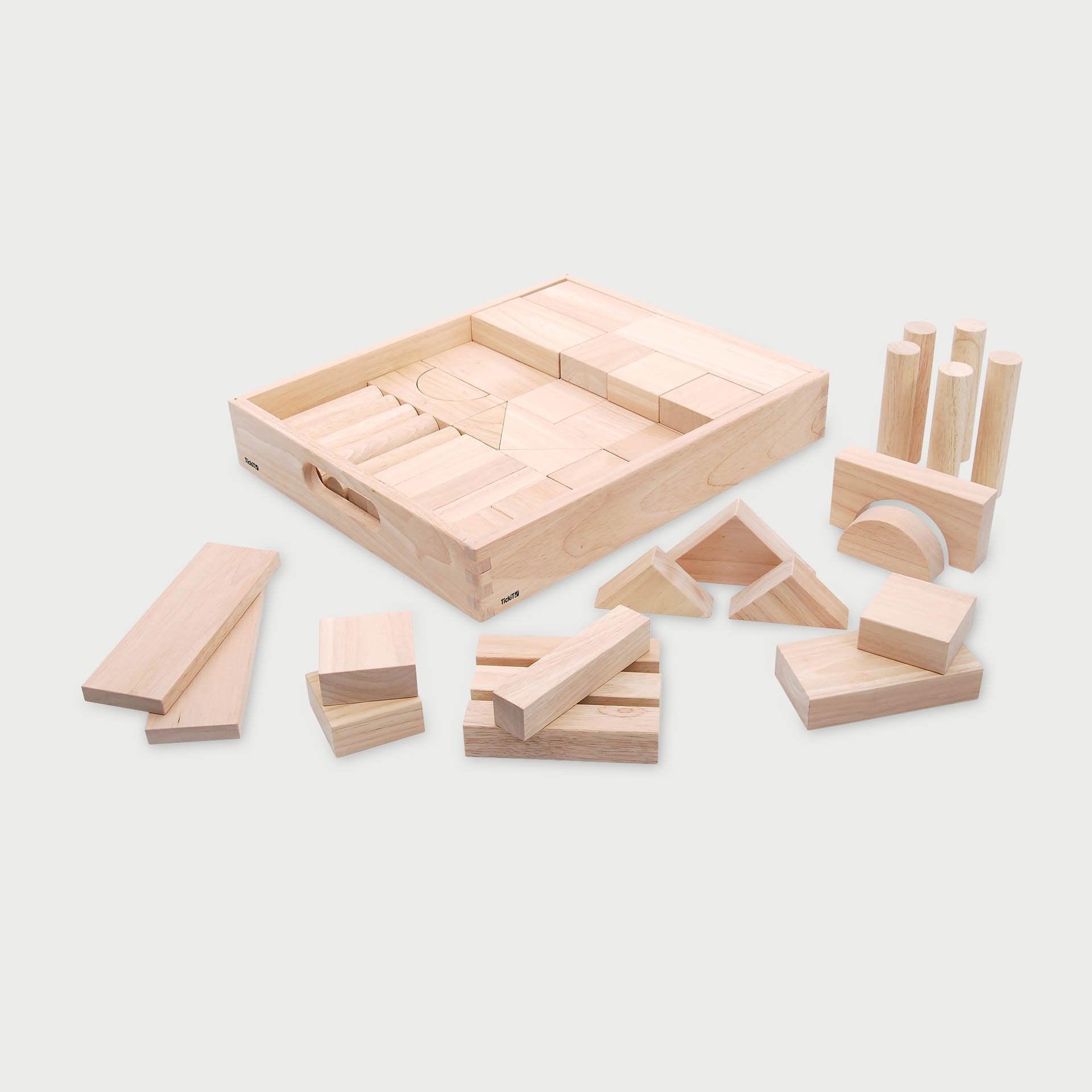 Tickit Wooden Jumbo Block Set costruzioni 54 pezzi da 12 mesi