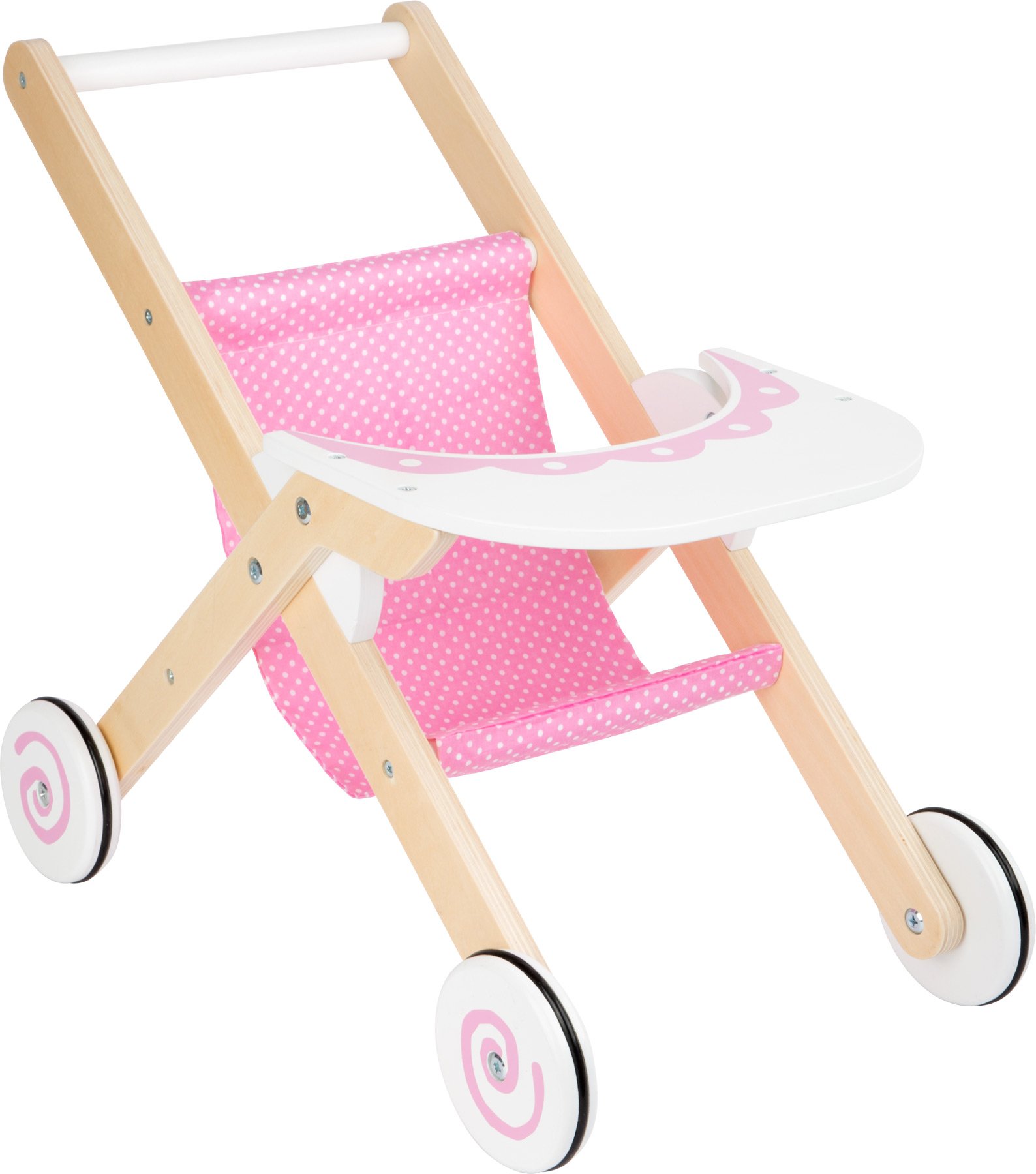 smallfoot 10741 Passeggino Bambole Legno con Tavolino