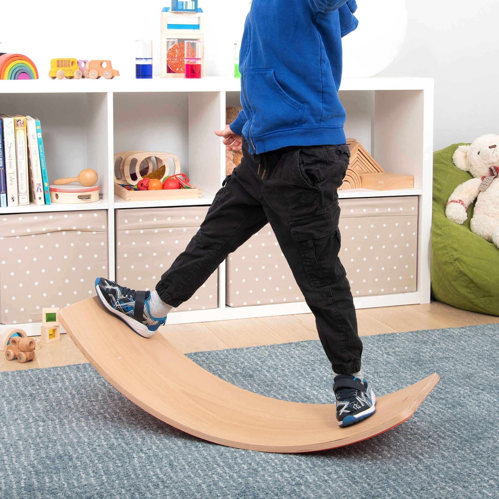 Tickit Wooden Balance Board asse equilibrio legno feltro