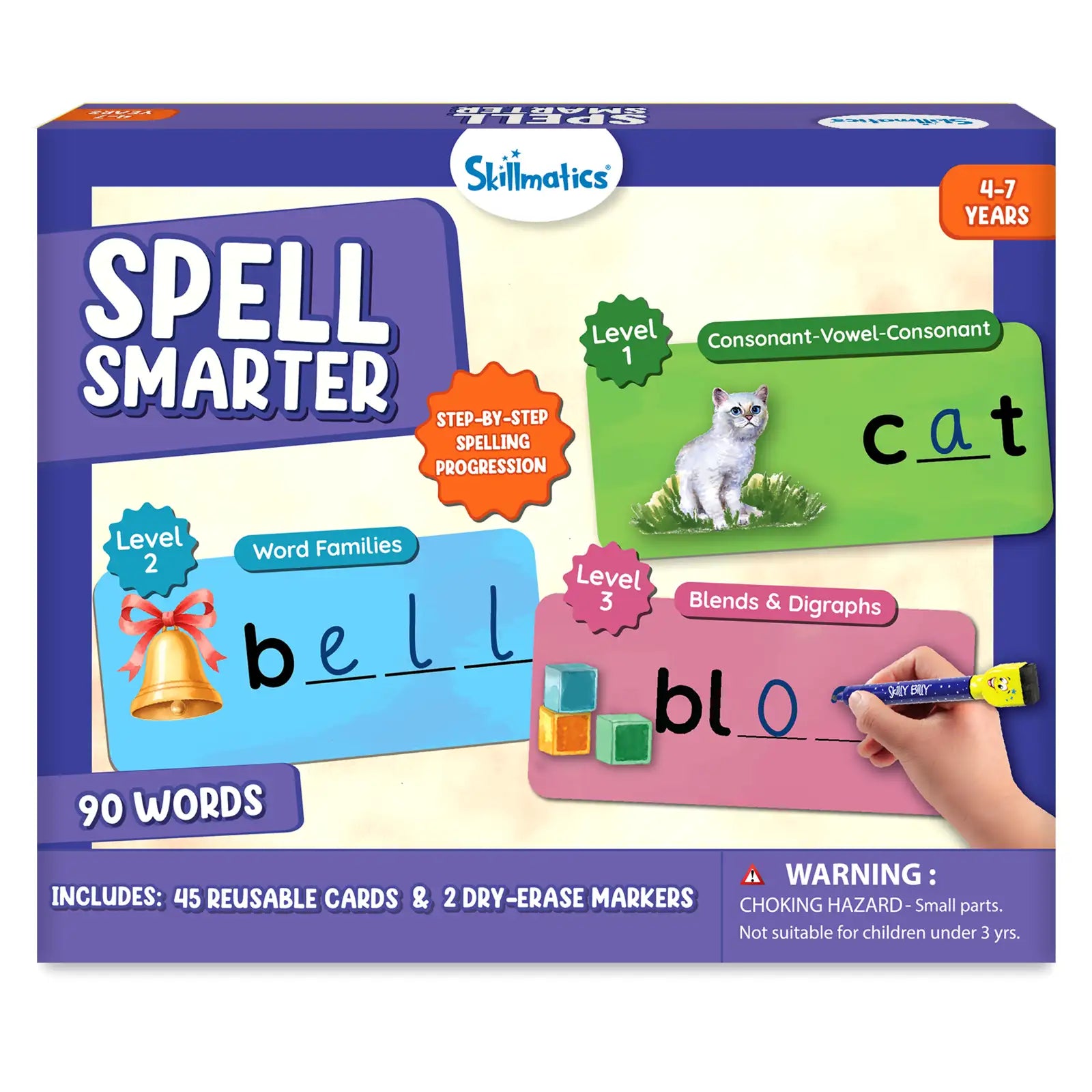 Skillmatics Spell Smarter flashcard spelling inglese 4-7 anni
