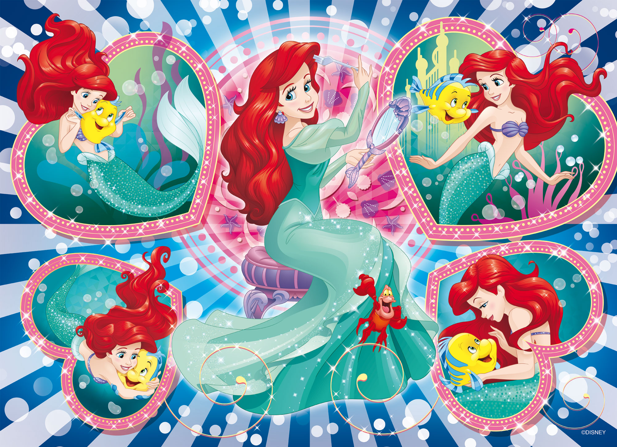Lisciani Disney Eco-Puzzle DF 60 puzzle Sirenetta eco da colorare