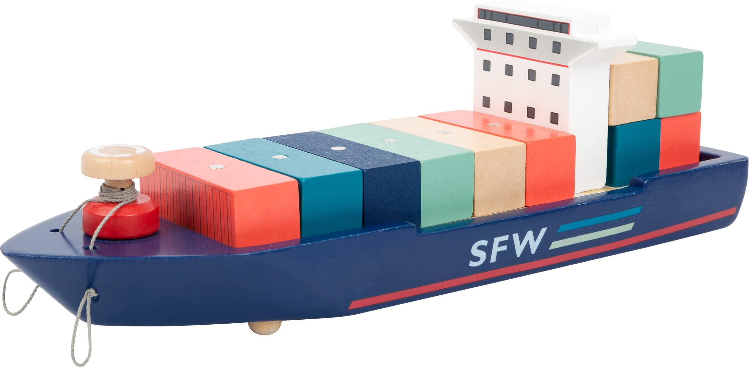 small foot 11378 Terminale Container gioco legno nave e camion