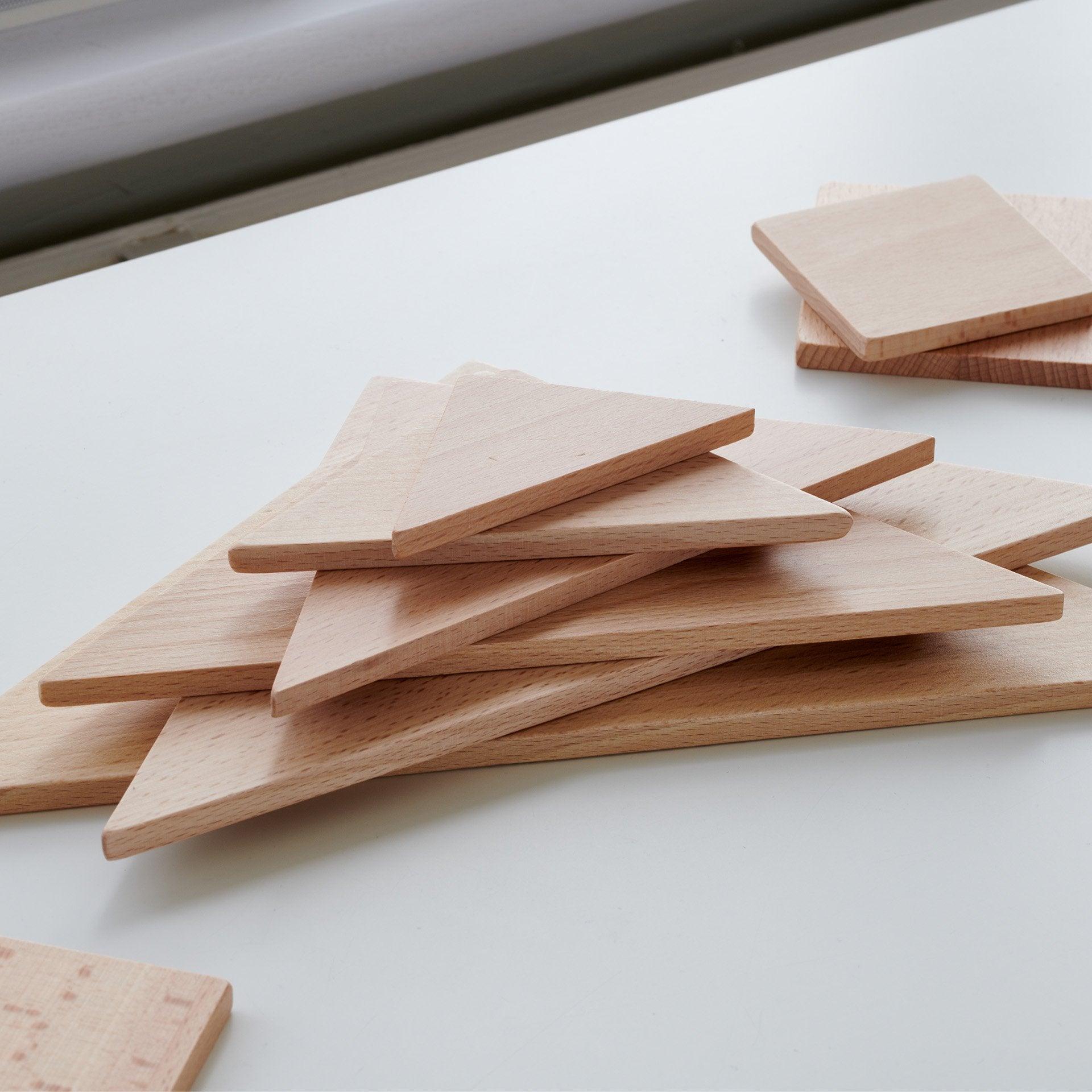 Tickit Natural Architect pannelli triangolari legno 6 pezzi faggio