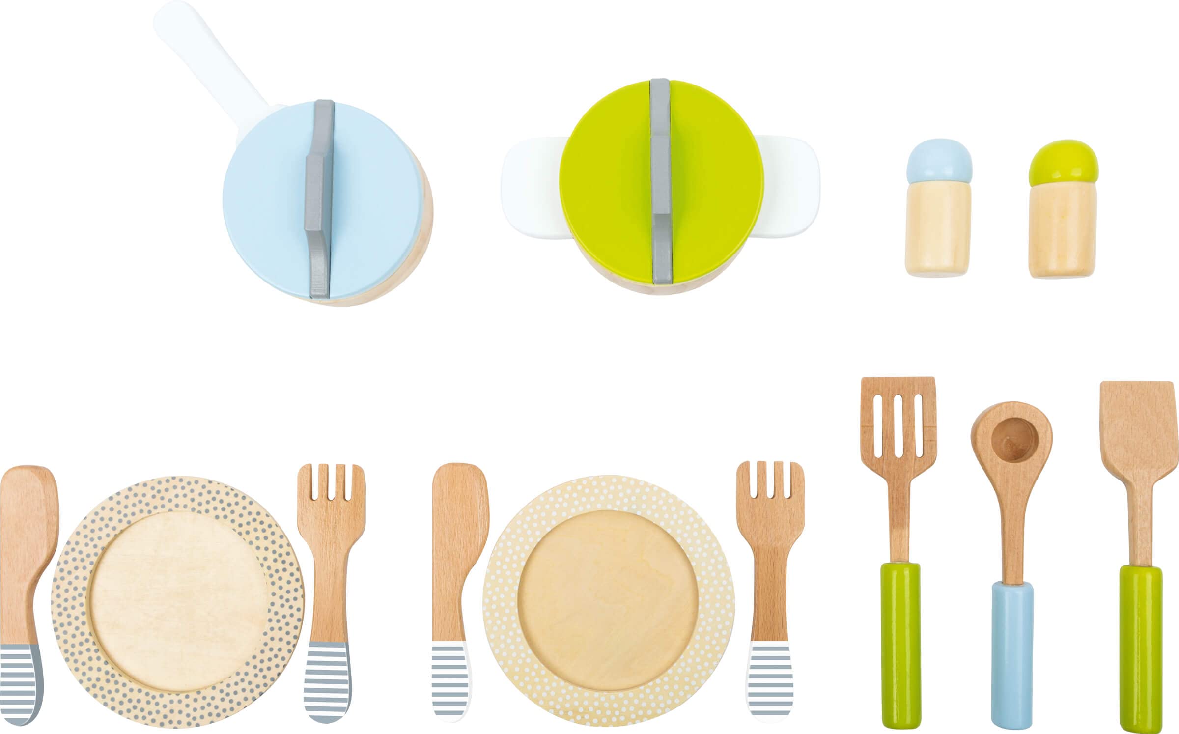Small Foot 11098 Set Pentole Legno Bambini 15 Pezzi Cucina