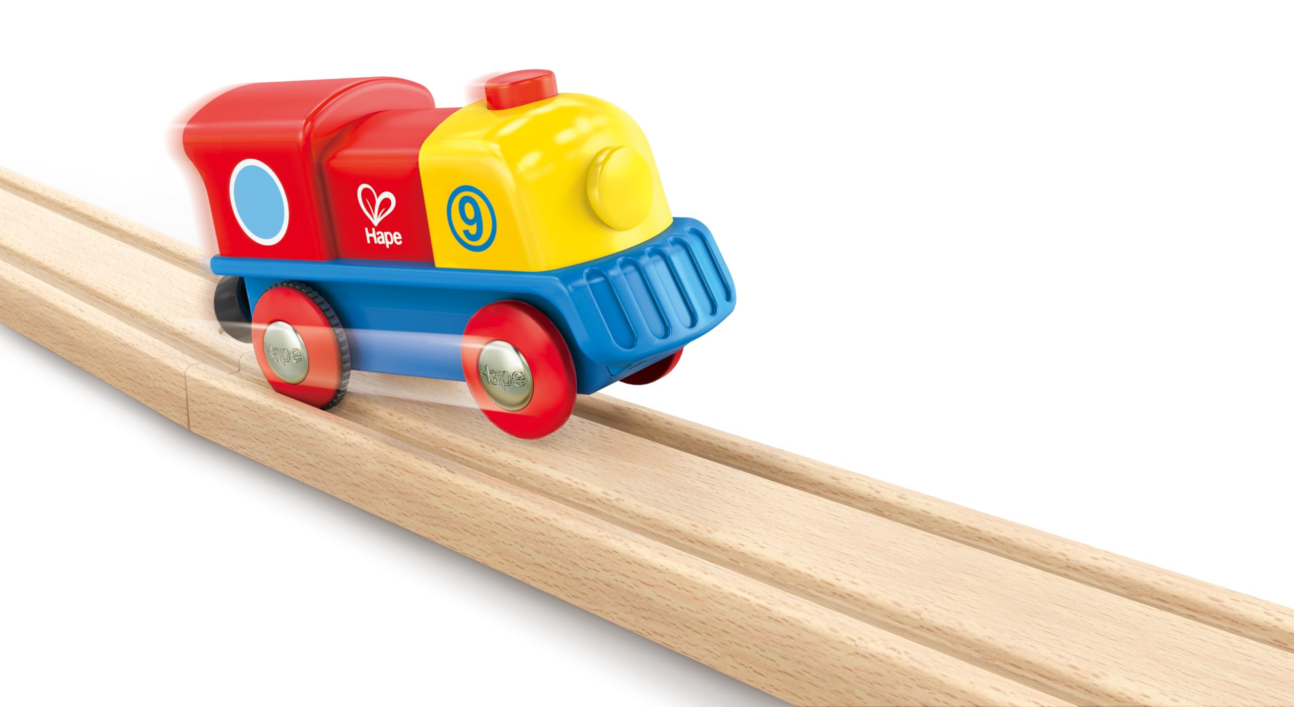 Hape E3820 Piccola Locomotiva a Batteria con Pulsante