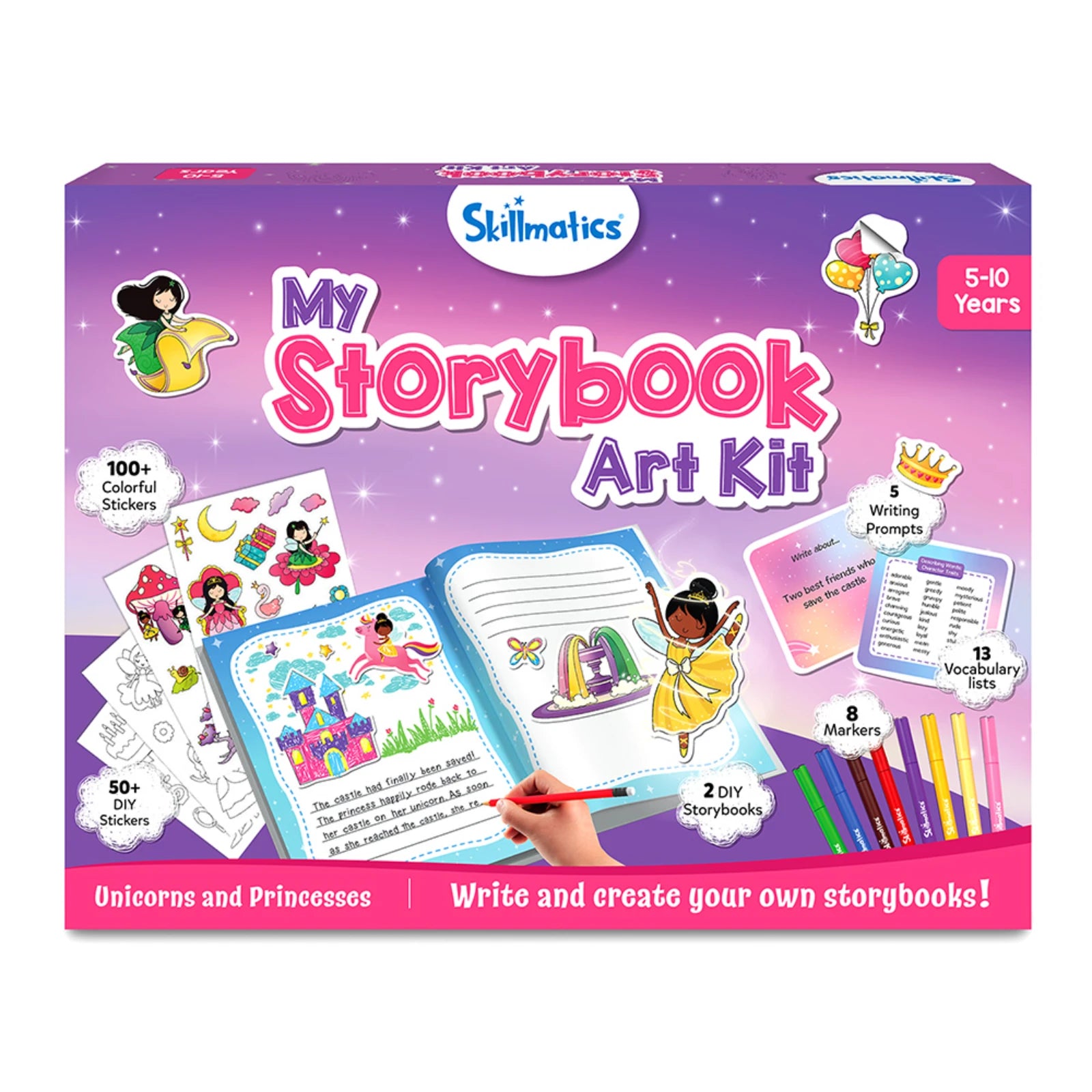 Skillmatics My Storybook Unicorns Princesses kit creativo 5-10 anni