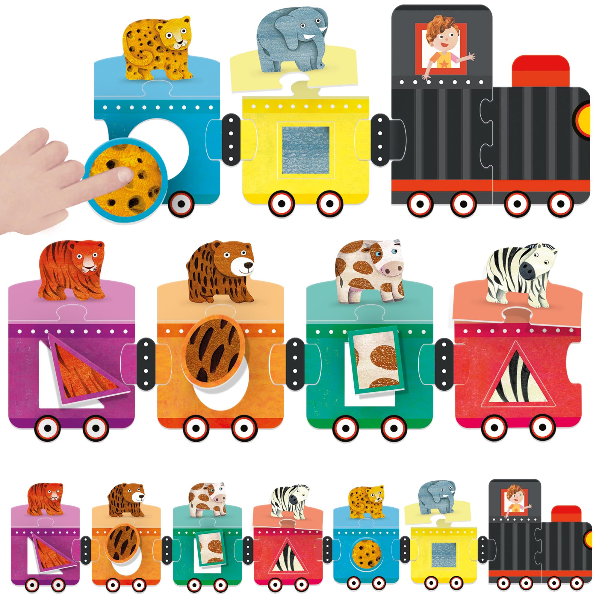 Headu Shapes Colors Tactile Train gioco forme e colori 2-4 anni