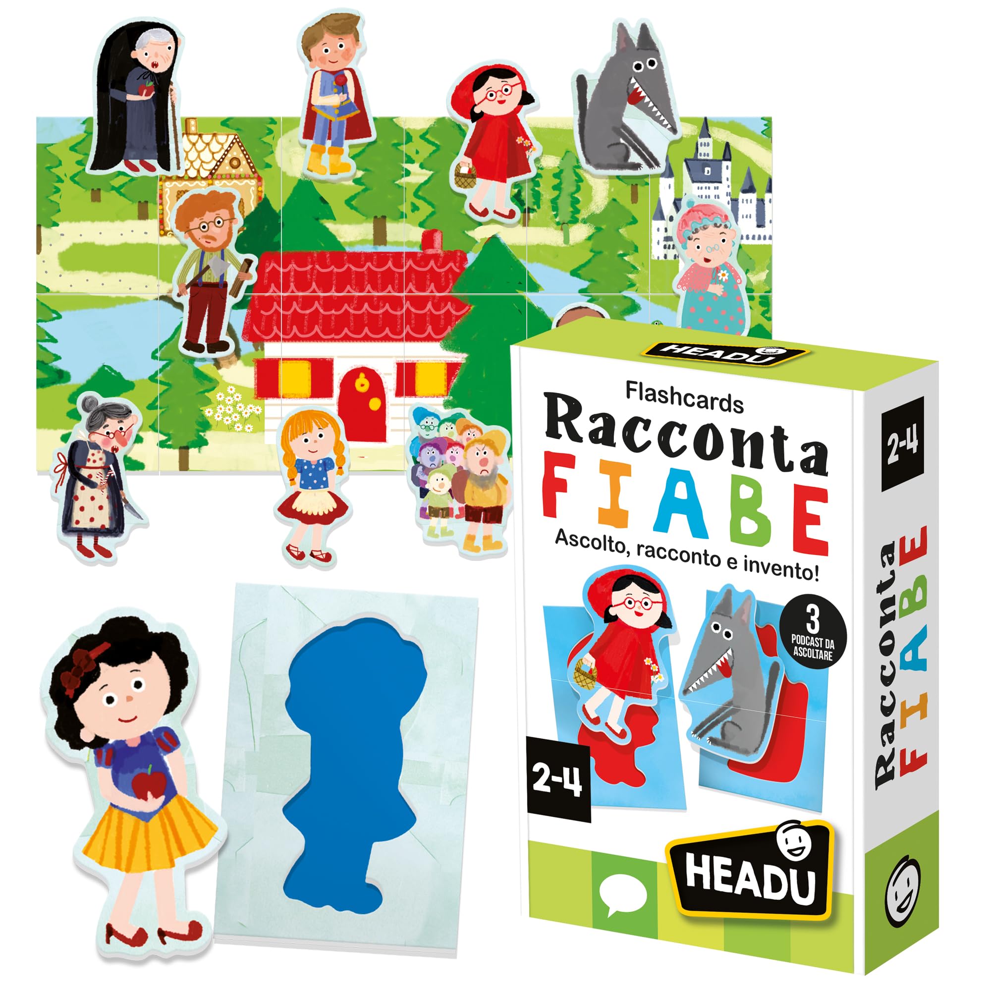 Headu Flashcards Baby Raccontafiabe carte fiabe 12 pezzi 2-4 anni