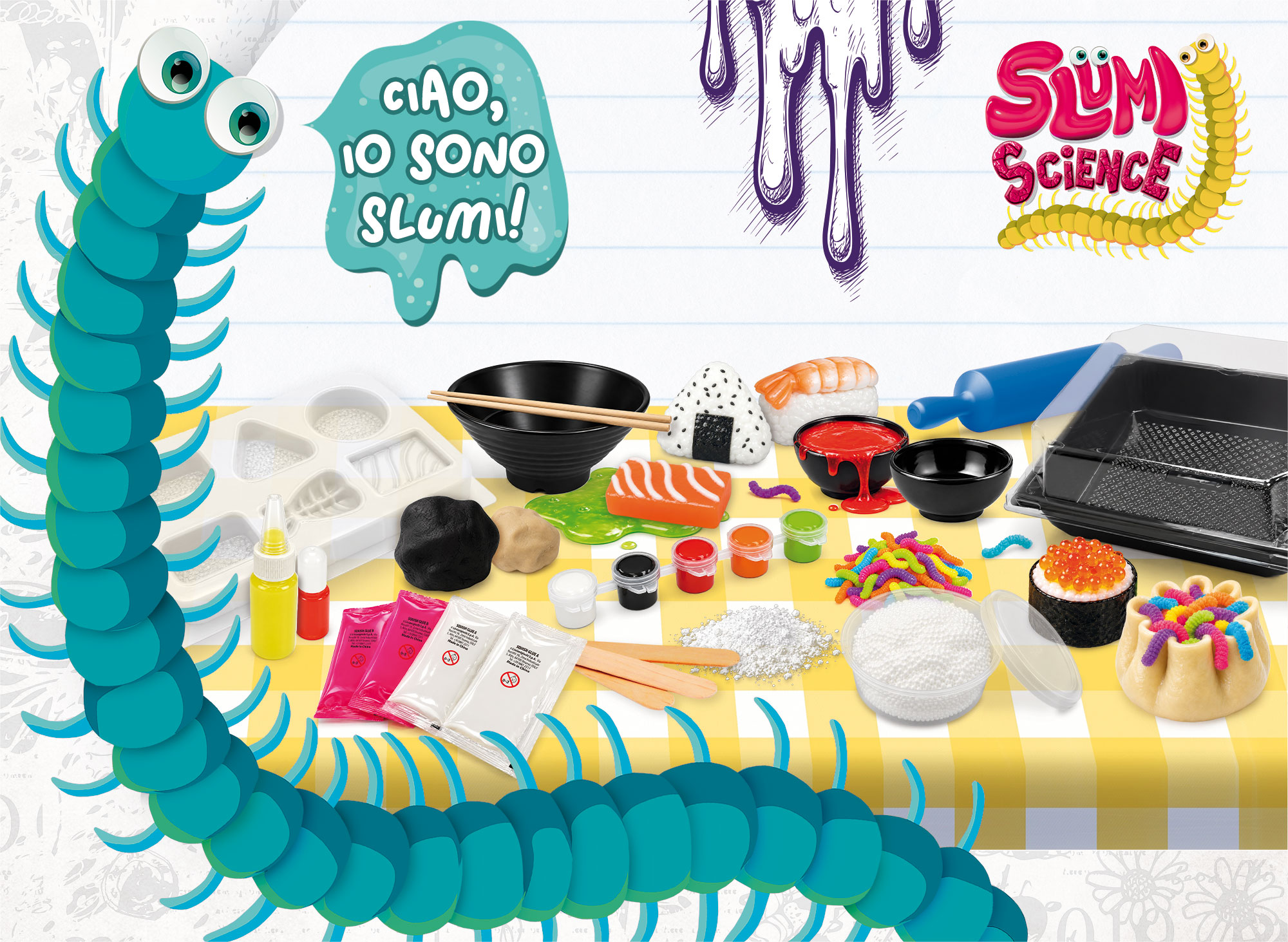 Lisciani Slumi Science Sushi e Slime kit slime squish