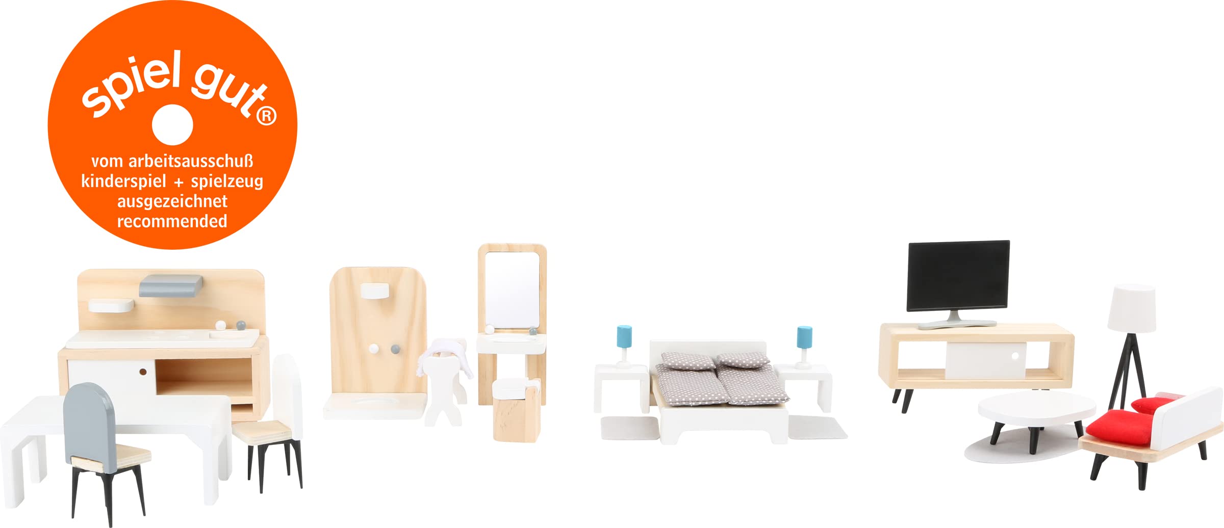 smallfoot 11414 mobili casa bambole legno 4 stanze