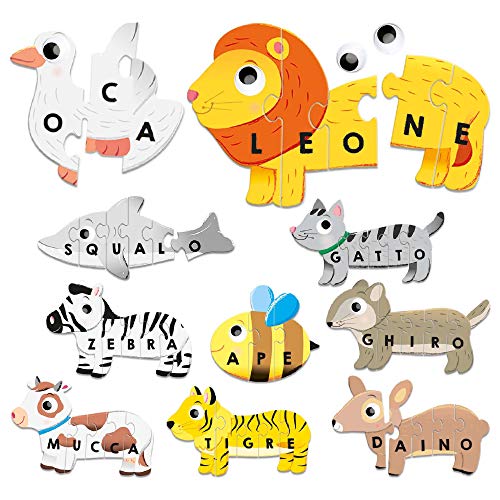 Headu Le Mie Prime Parole flashcards 12 puzzle animali