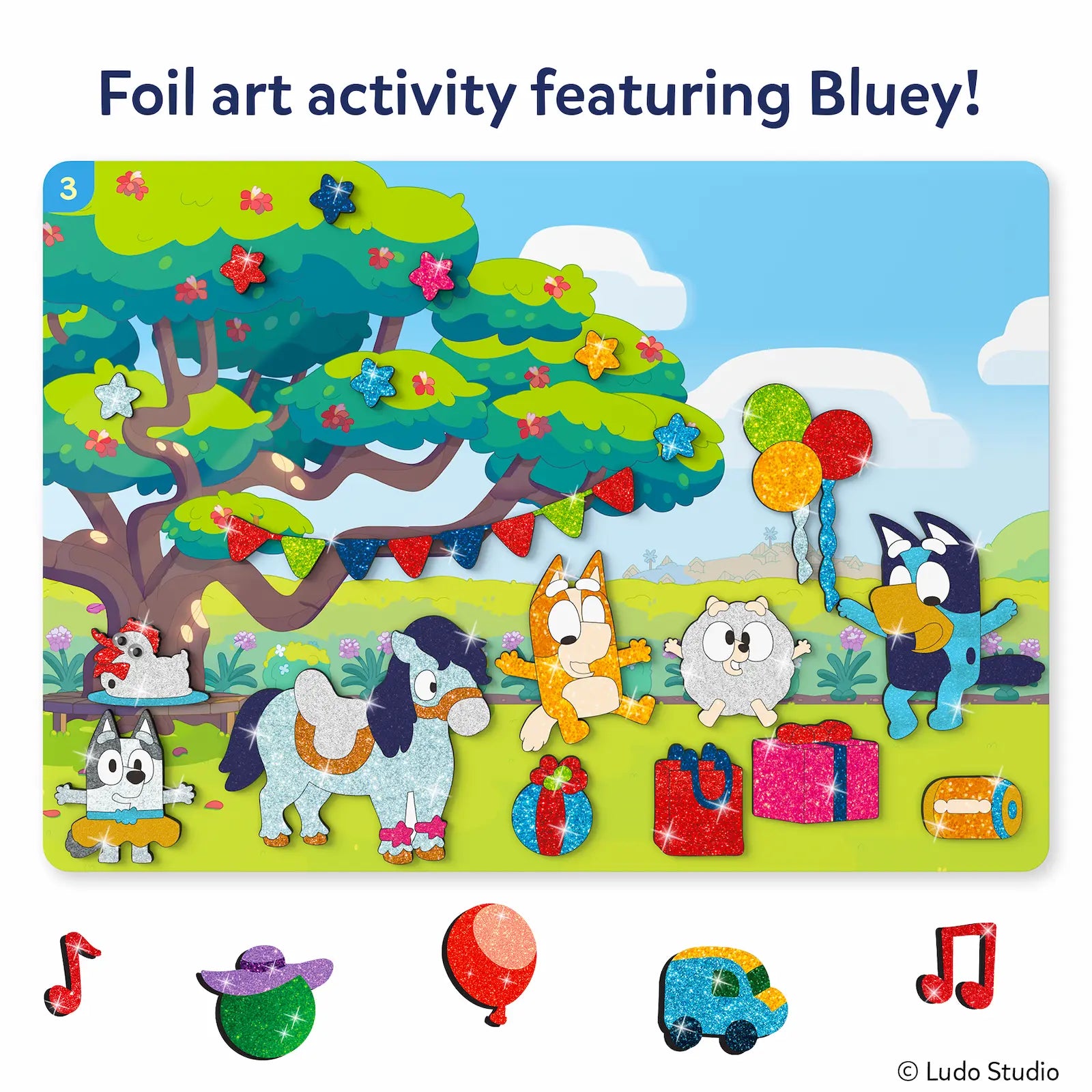 Skillmatics Foil Fun Bluey World of Animals kit foil