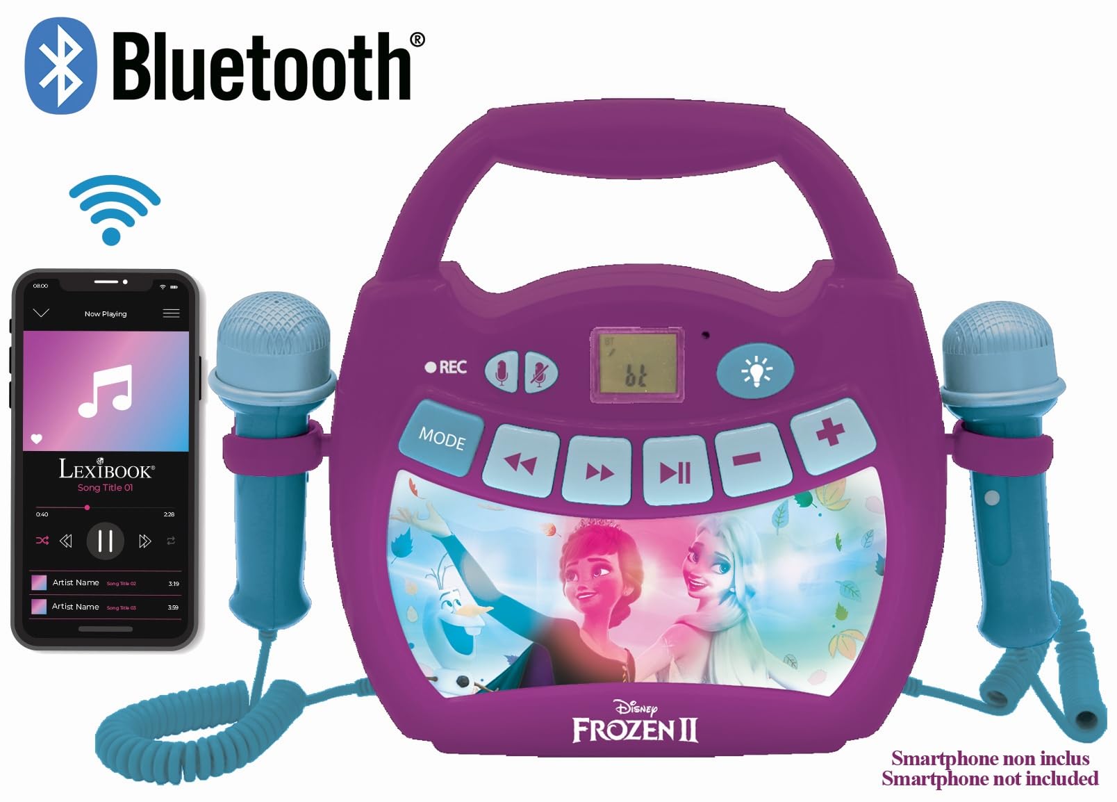 Lexibook Frozen MP320FZZLXB lettore karaoke viola 2 microfoni