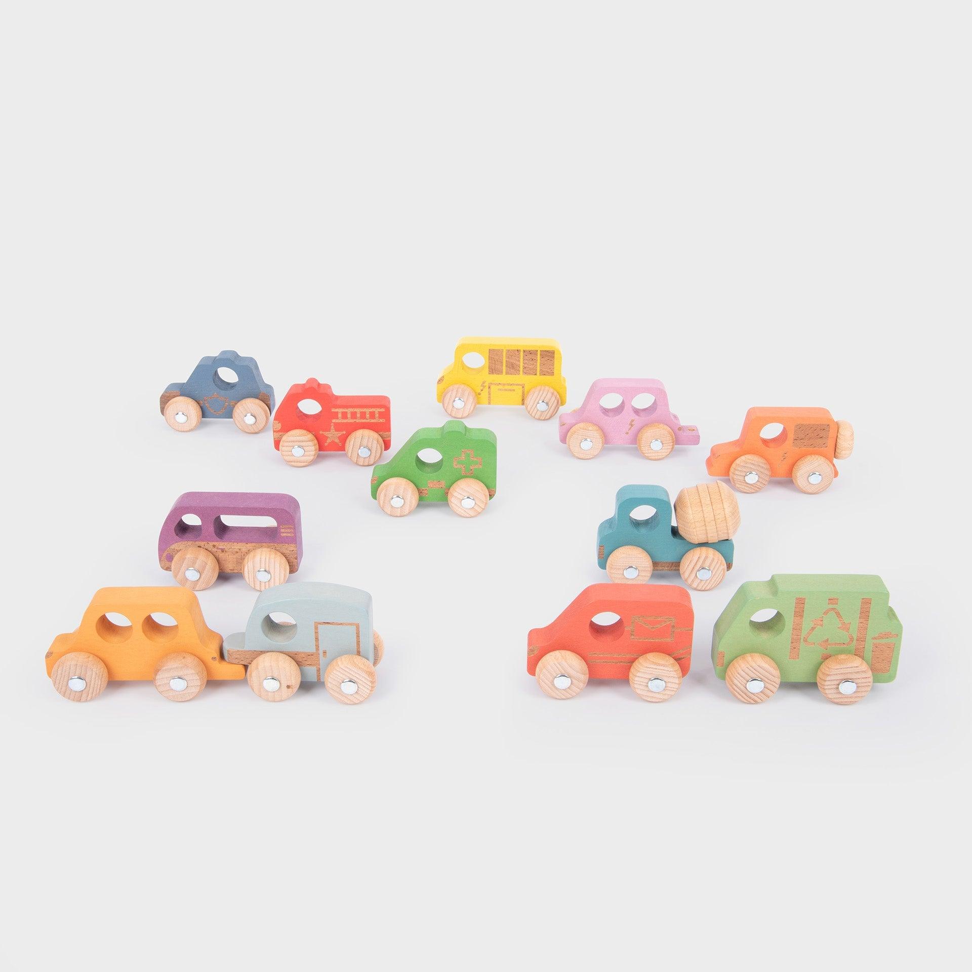 Tickit Rainbow Vehicles veicoli legno 12pz