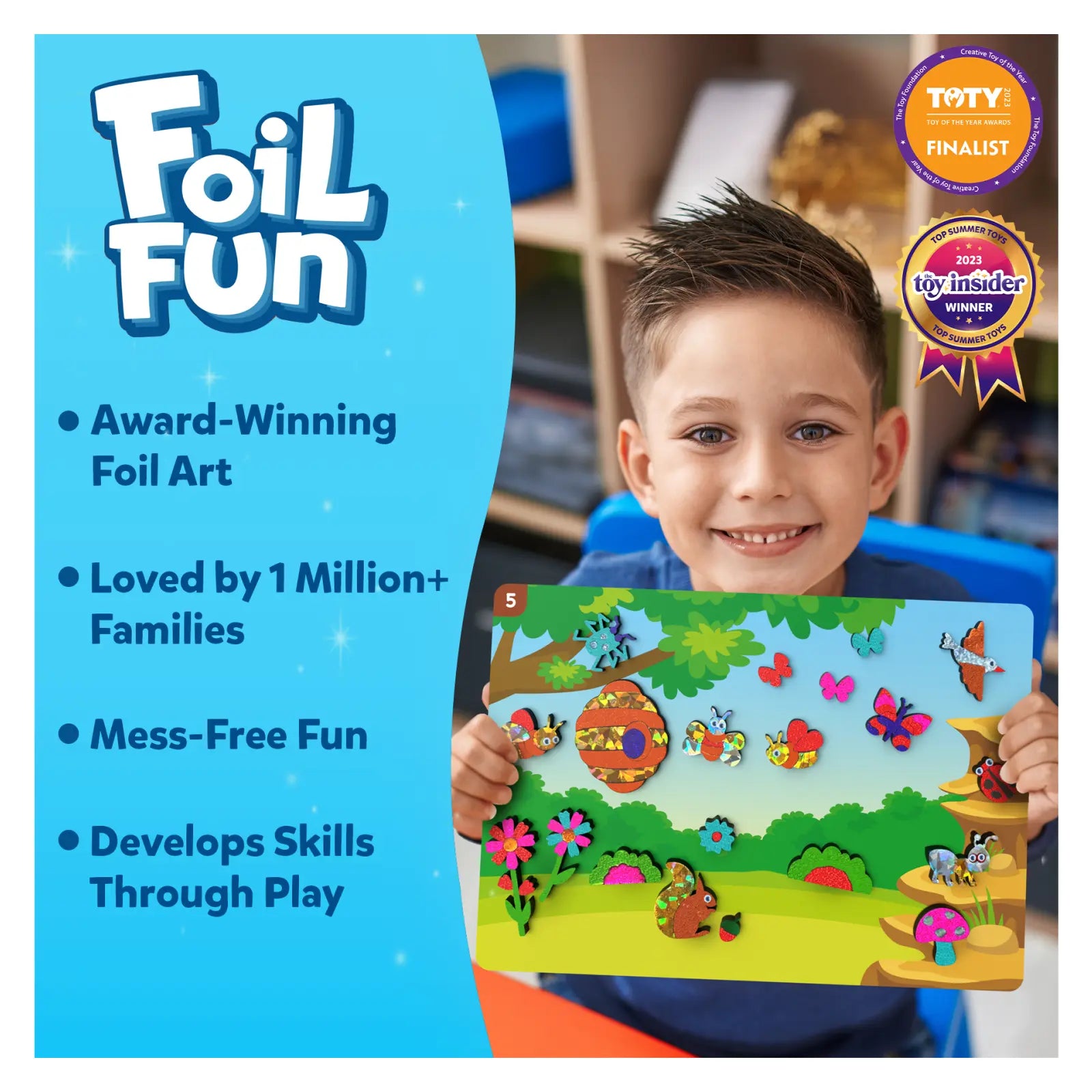 Skillmatics Foil Fun Bugs & Butterflies kit foil 4-9 anni