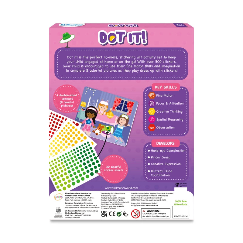 Skillmatics Dot It Dress Up stickers arte bimbi 3-7 anni