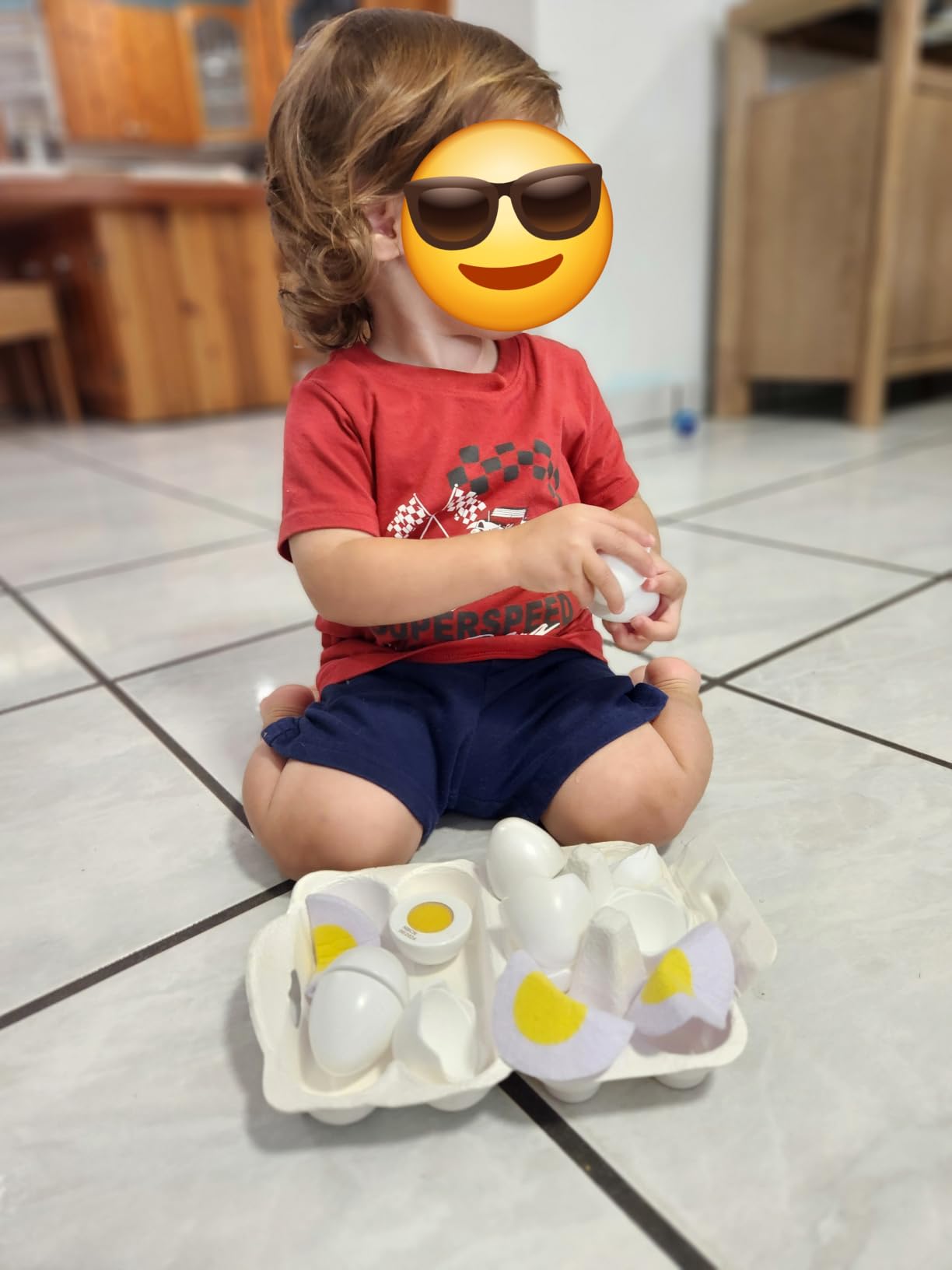 Hape Cartone Uova cucina legno 6 uova sode fritte 3 anni