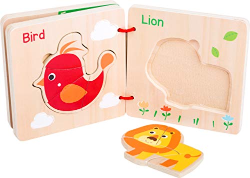 smallfoot 11122 Libro Puzzle Animali Multicolore in Legno