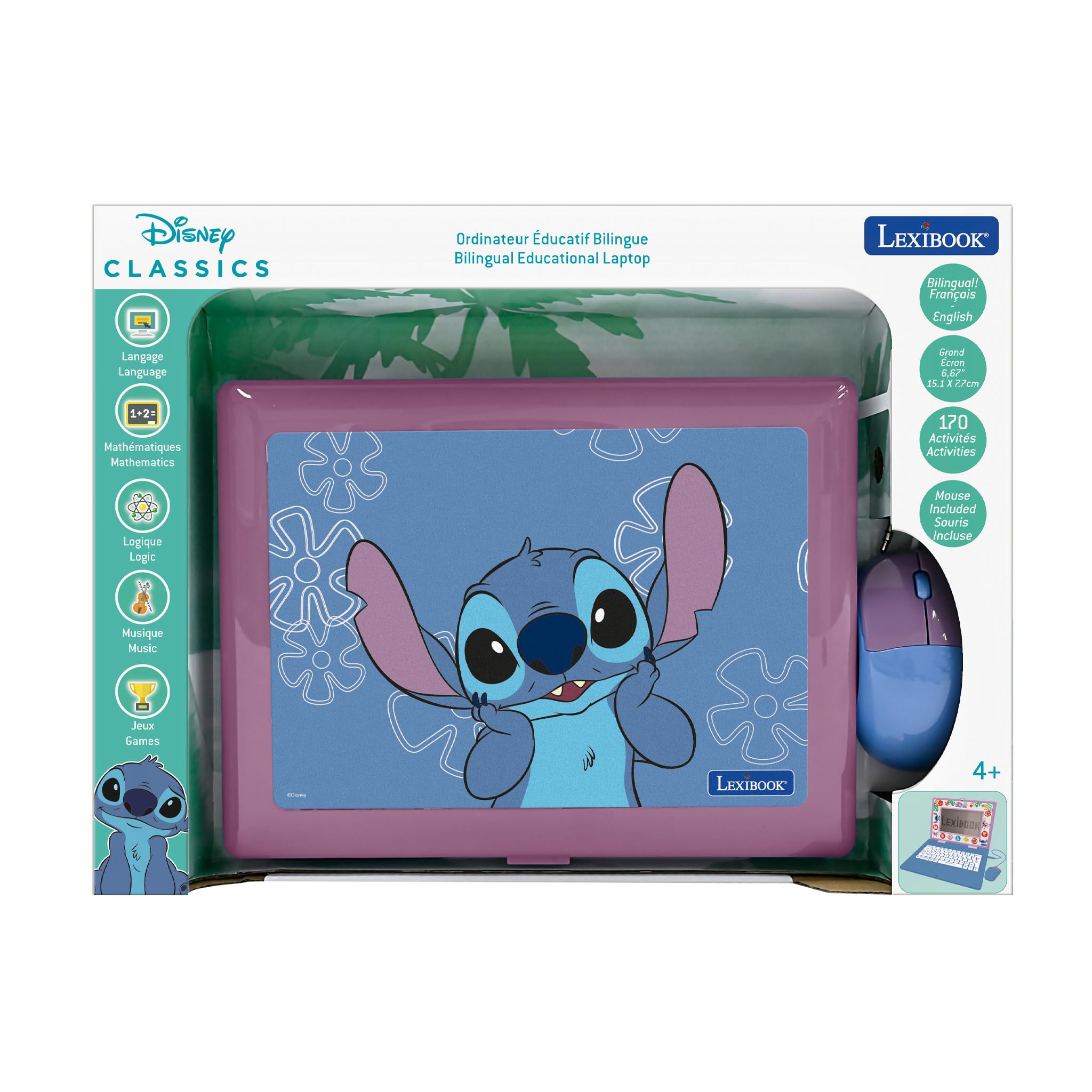 Lexibook JC599 Stitch laptop educativo bilingue 170 attività