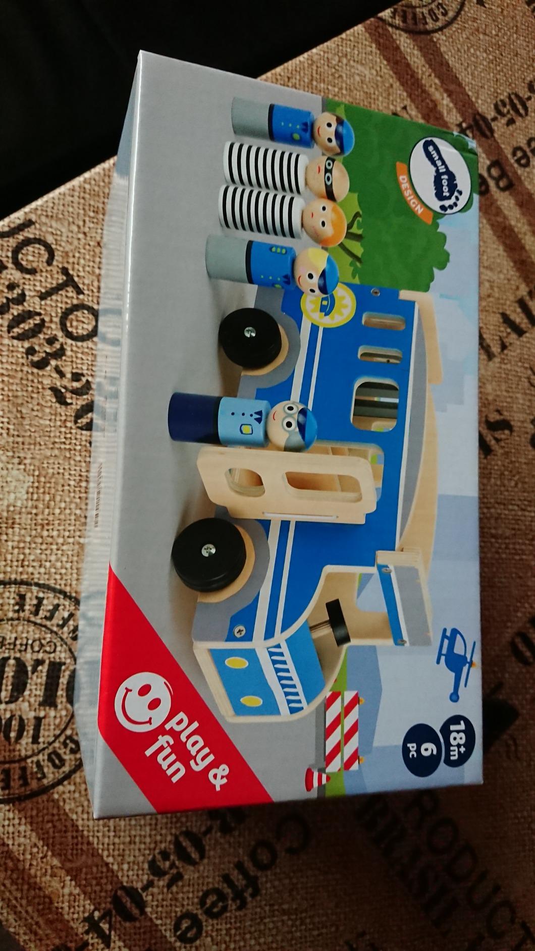 smallfoot Grande Autobus Polizia Giocattolo Legno con Personaggi 3 Anni