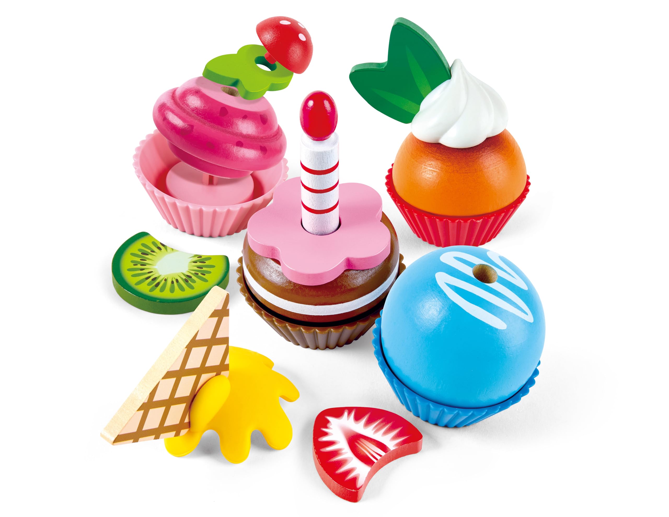 Hape Cupcake set 4 dolcetti giocattolo con topper