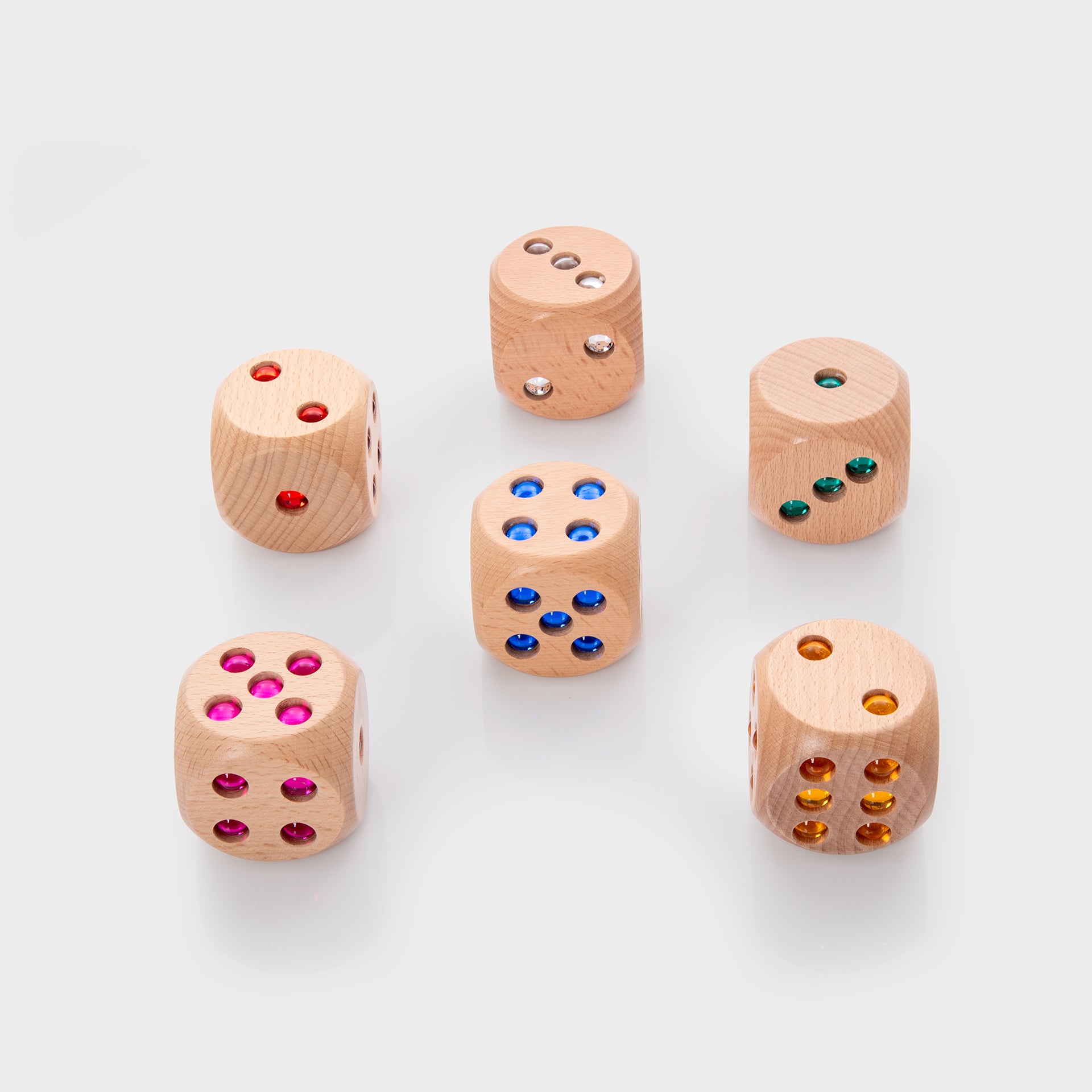 Tickit Wooden Jewel Dice dadi legno 6 pezzi gemme