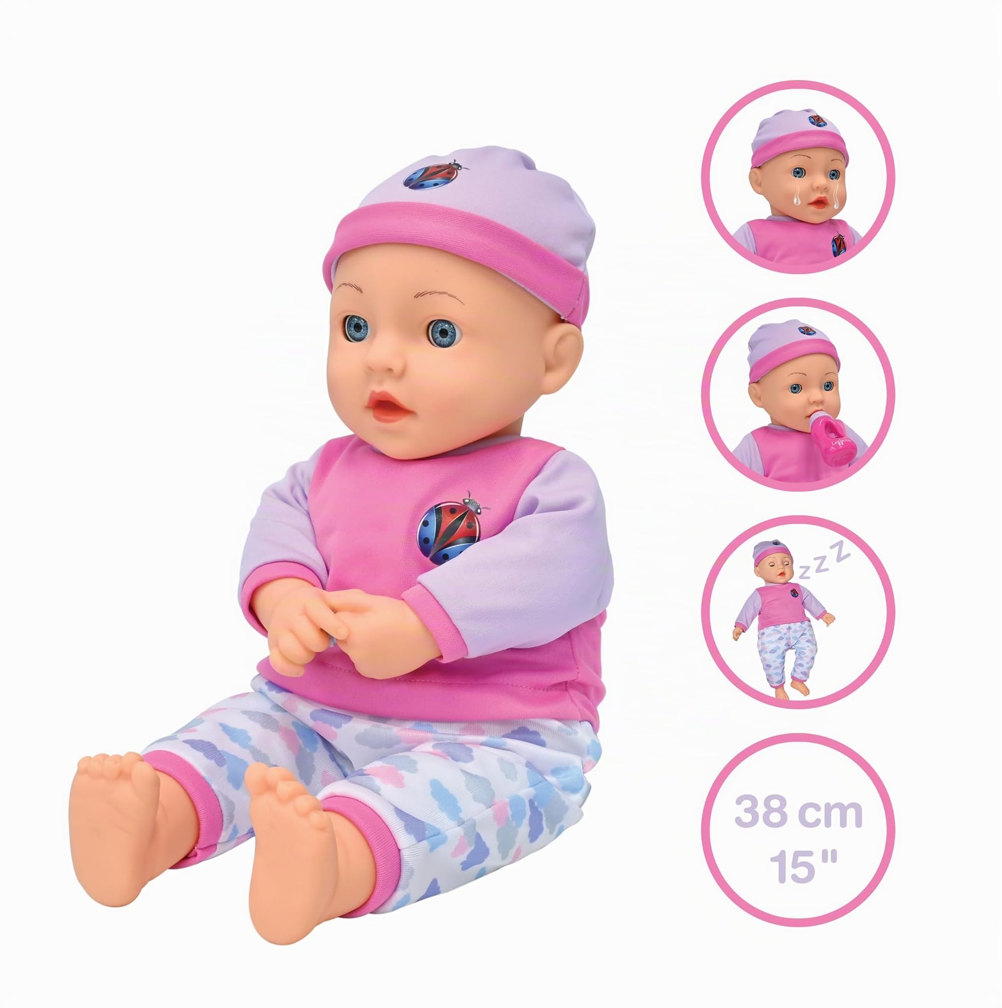 Lexibook Power Baby Lina BABY02 bambola interattiva 38 cm rosa