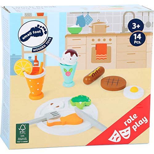 smallfoot 11197 Set Pranzo gioco legno 14 pezzi FSC
